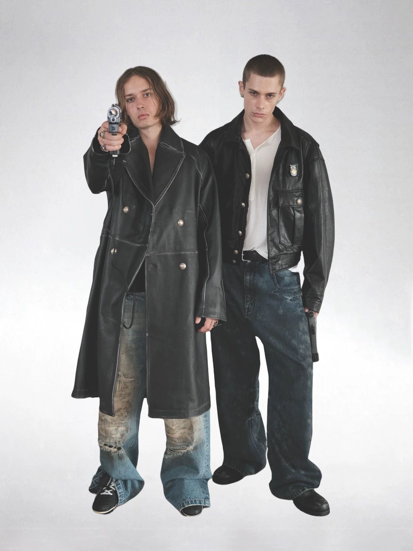 Other UNKNOWNWORLD Vintage Distressed Cowhide Trench Coat Size US S / EU 44-46 / 1 - 8 Thumbnail