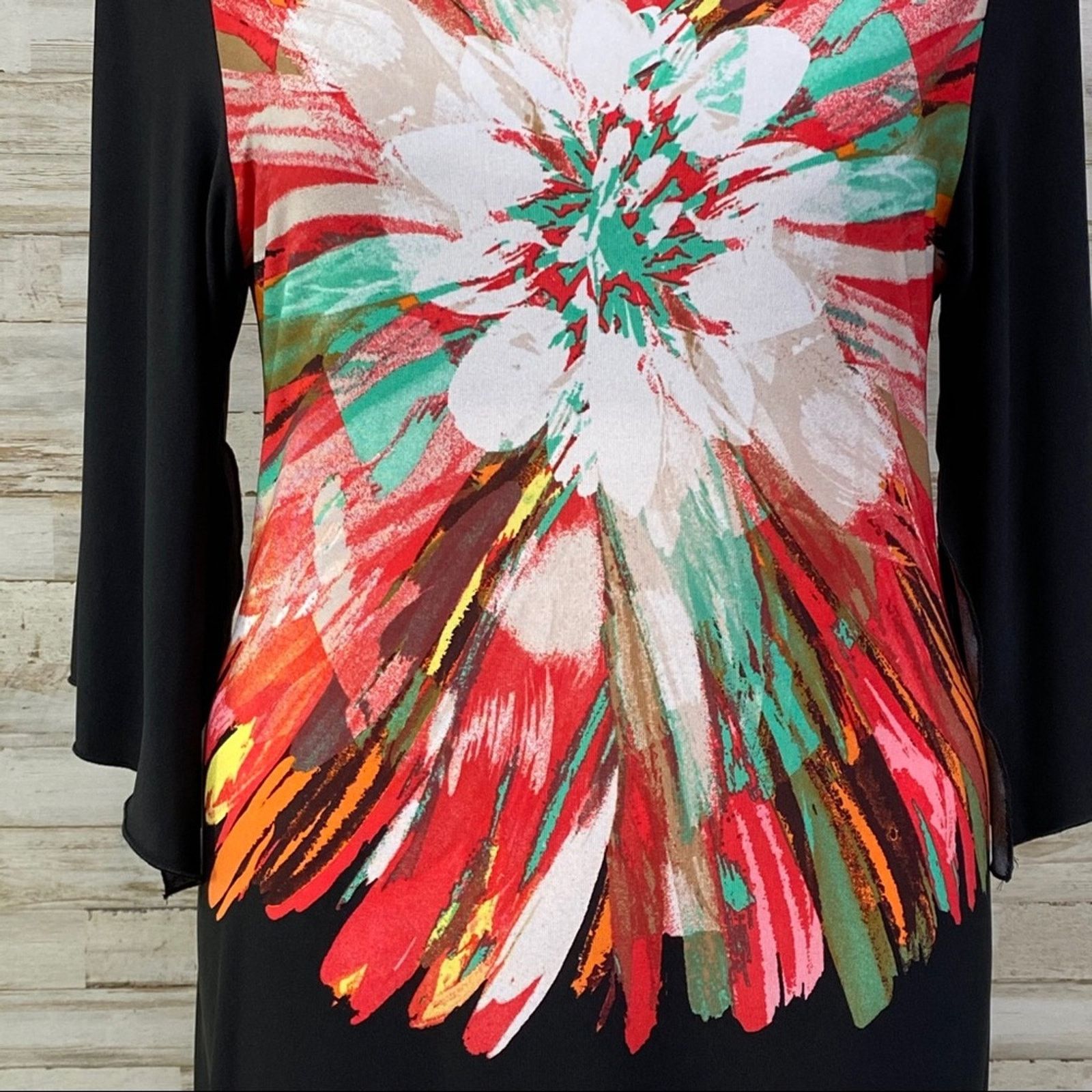 Other Fenn Wright Manson Floral Shift Dress Size 12 Black Coral Size XL / US 12-14 / IT 48-50 - 3 Thumbnail