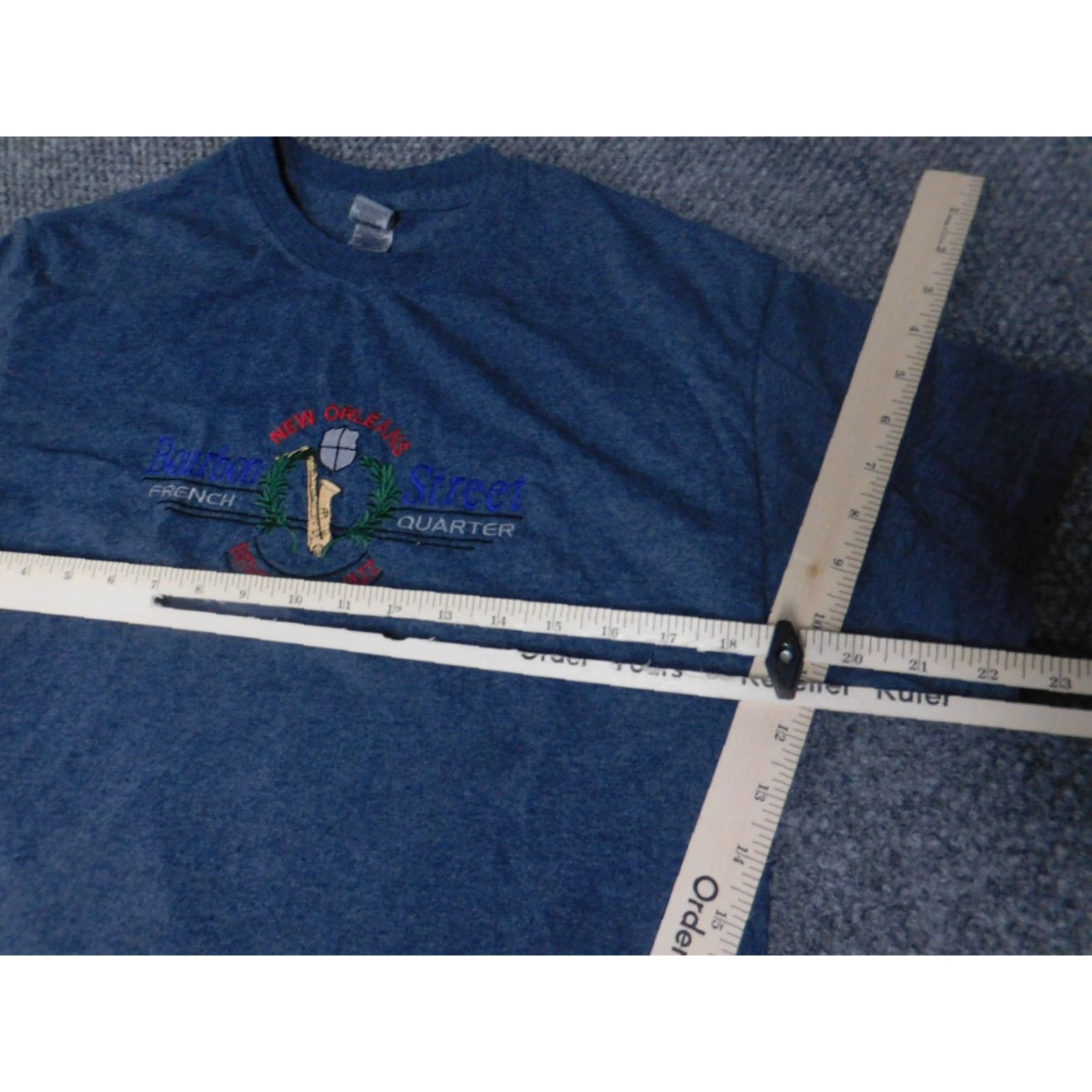 Gildan Gildan T-Shirt Shirt New orleans Mens Small Blue Bourbon Street Cotton Short Sleeve Crew Neck Logo Breathable Regular Men Size US S / EU 44-46 / 1 - 4 Thumbnail