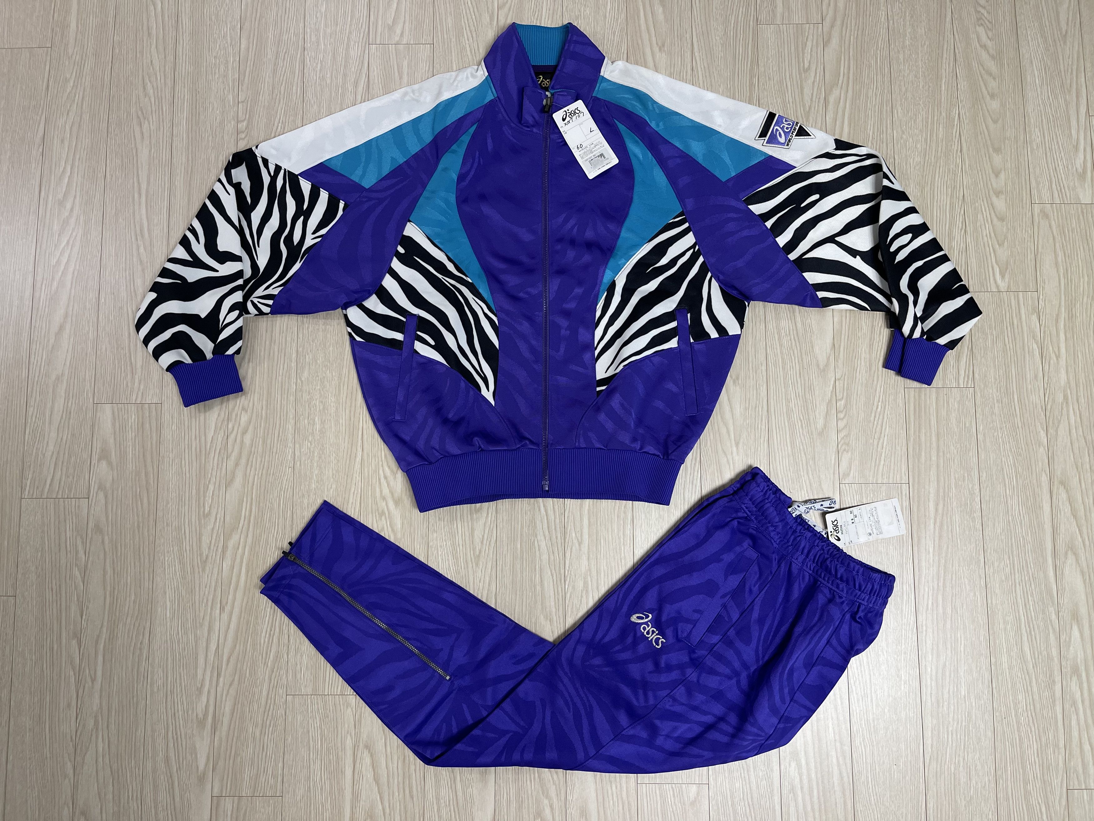 Asics ASICS ZEBRA Old Japan Edition 90’s Vintage Track Top Set Size US L / EU 52-54 / 3 - 1 Thumbnail