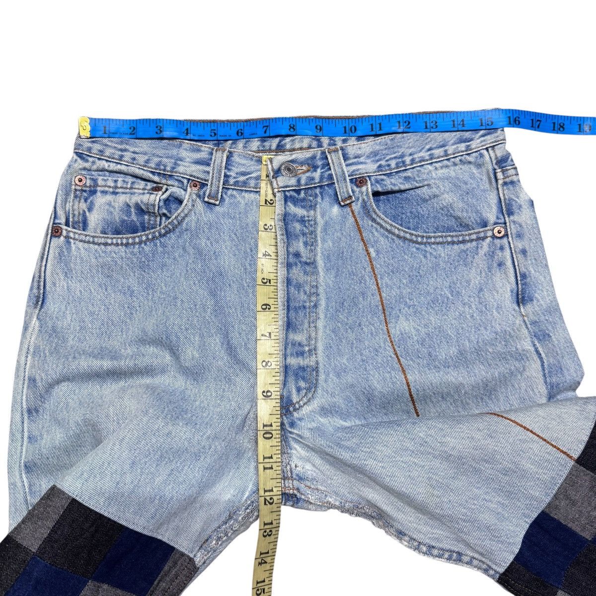 Japanese Brand Vintage Levis 501 Patchwork Jeans Remake By Kalimera Size US 31 - 18 Thumbnail