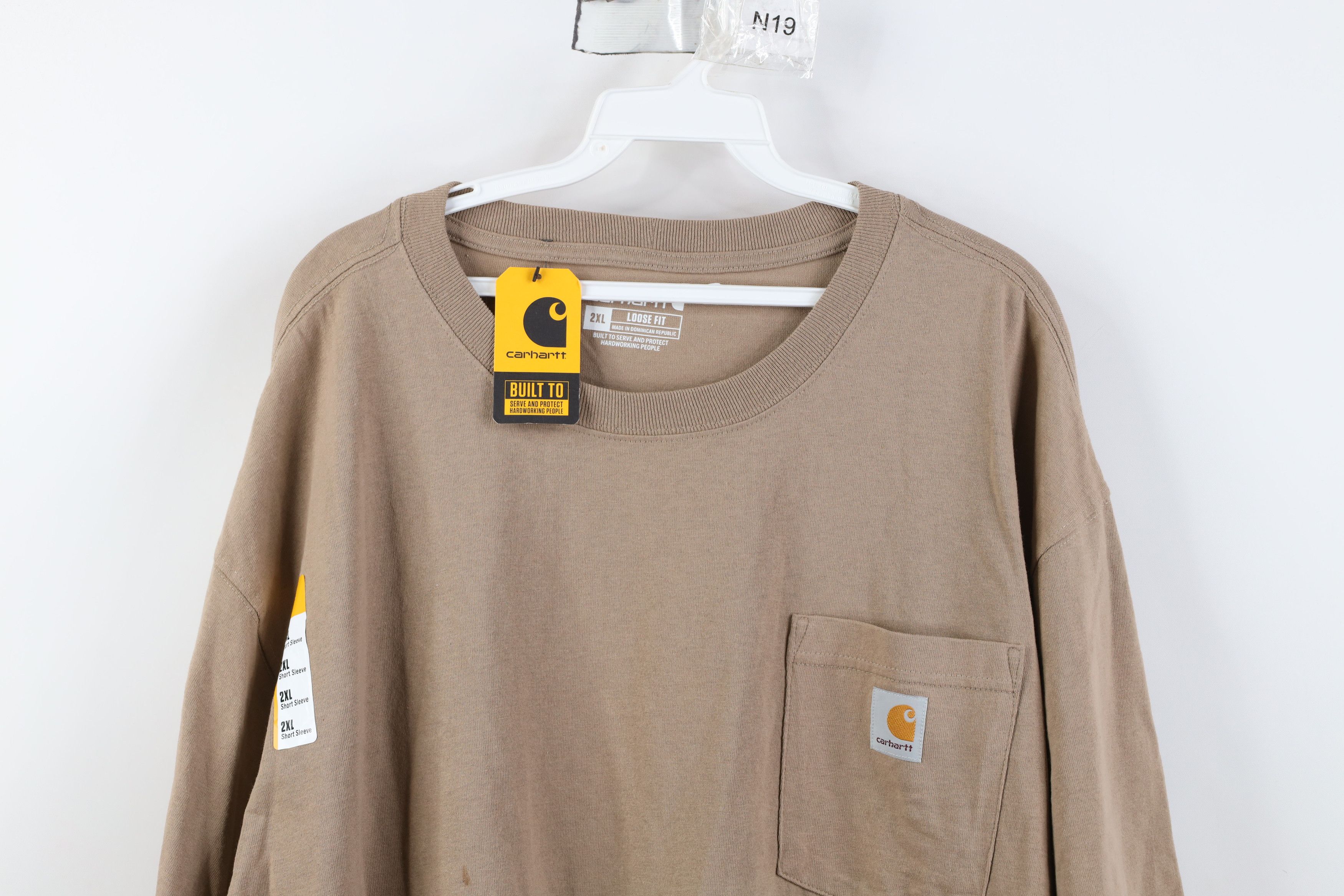 Carhartt Deadstock Vintage Y2K Carhartt Fit Pocket T-Shirt Desert Size US XL / EU 56 / 4 - 2 Thumbnail