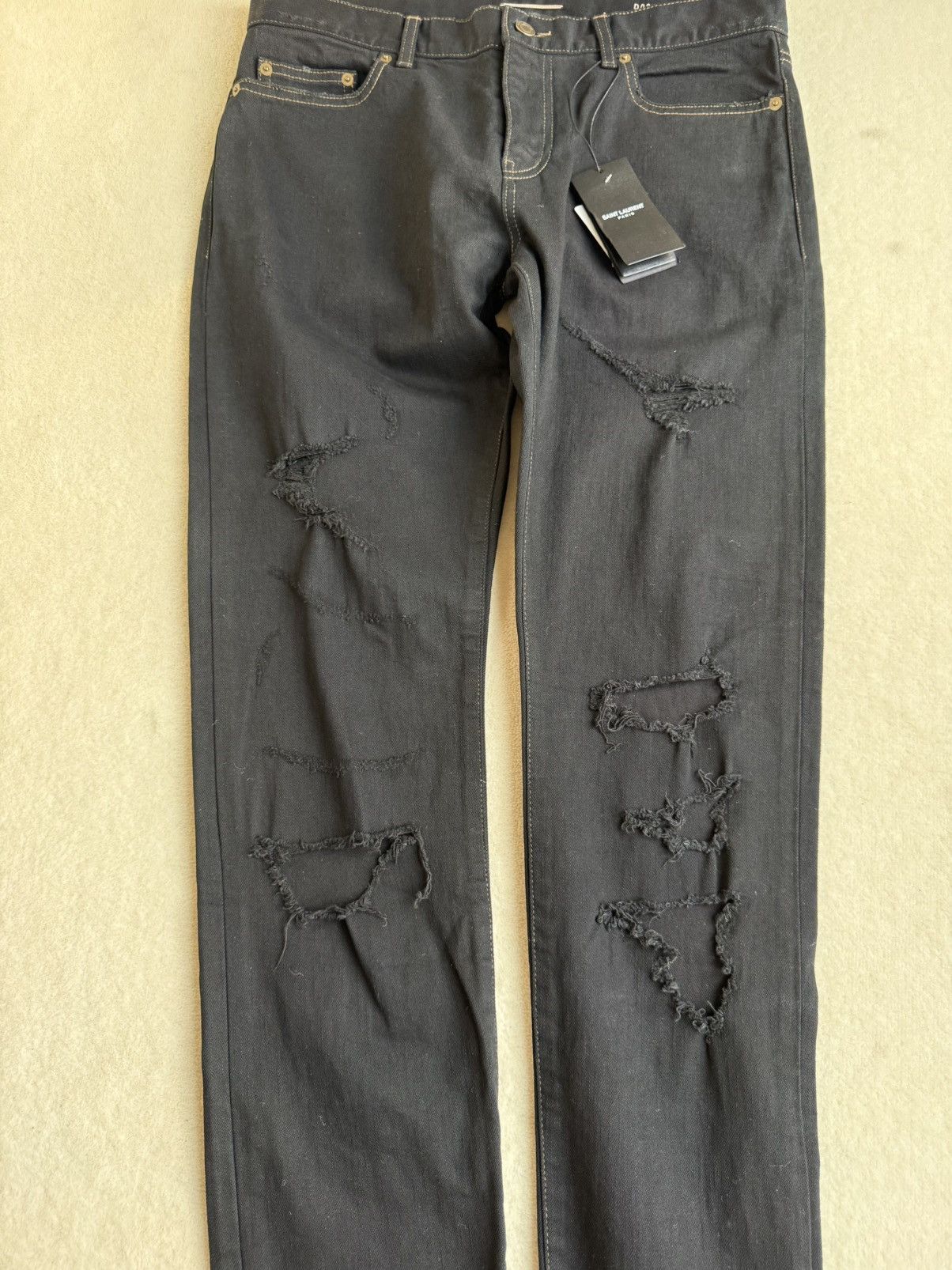 Saint Laurent Paris SS16 Saint Laurent surf sound crash trash black ripped jeans Size US 32 / EU 48 - 25 Thumbnail