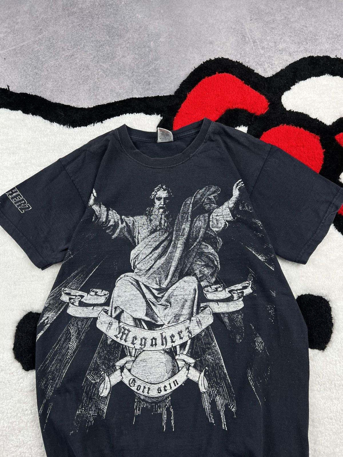 Band Tees Vintage Megaherz Jesus Angle Faded Band Tee Y2K Shirt Size US S / EU 44-46 / 1 - 4 Thumbnail
