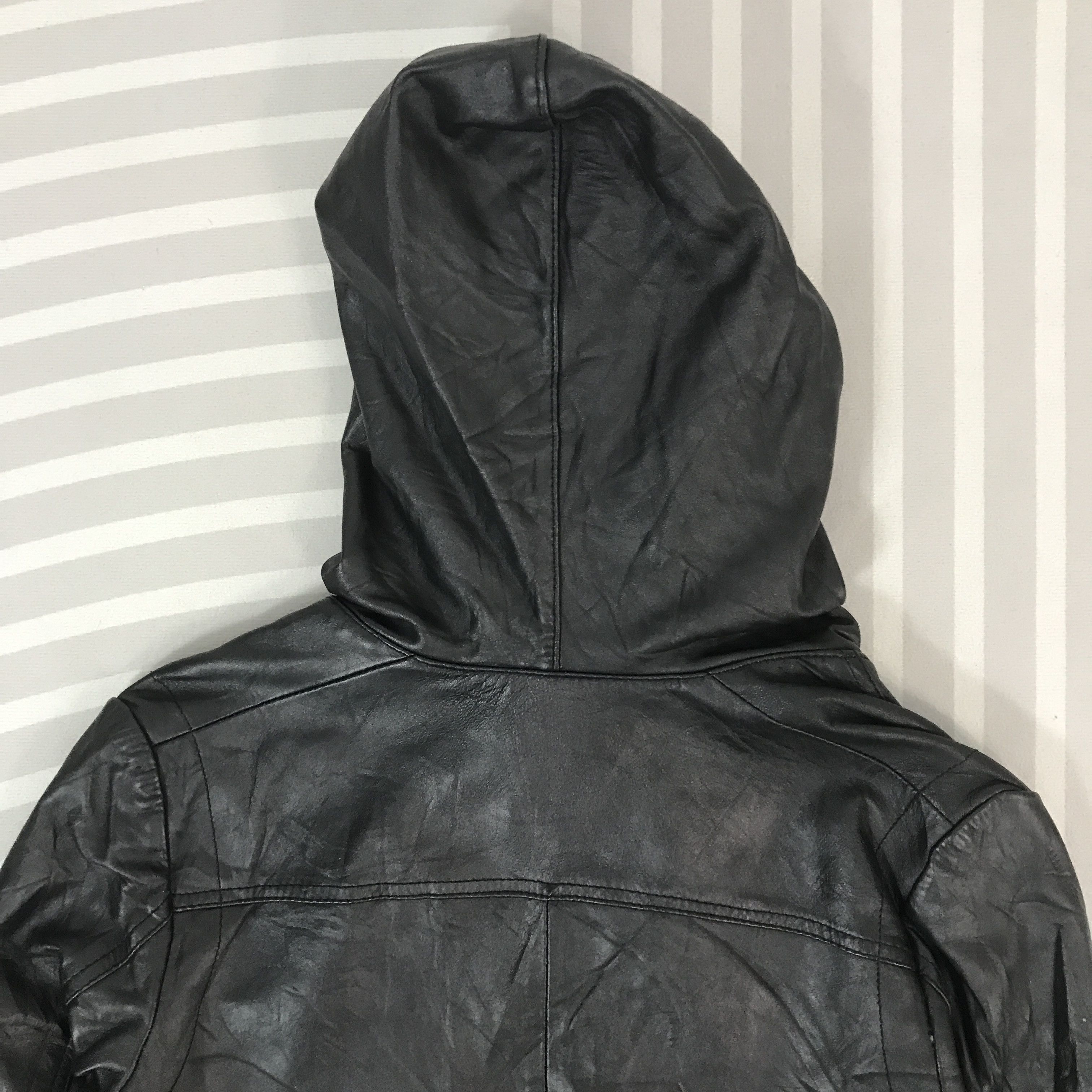 Japanese Brand × Leather × Vintage Sensual FMH Double zipper Leather Jacket hoodie design Size US M / EU 48-50 / 2 - 4 Thumbnail