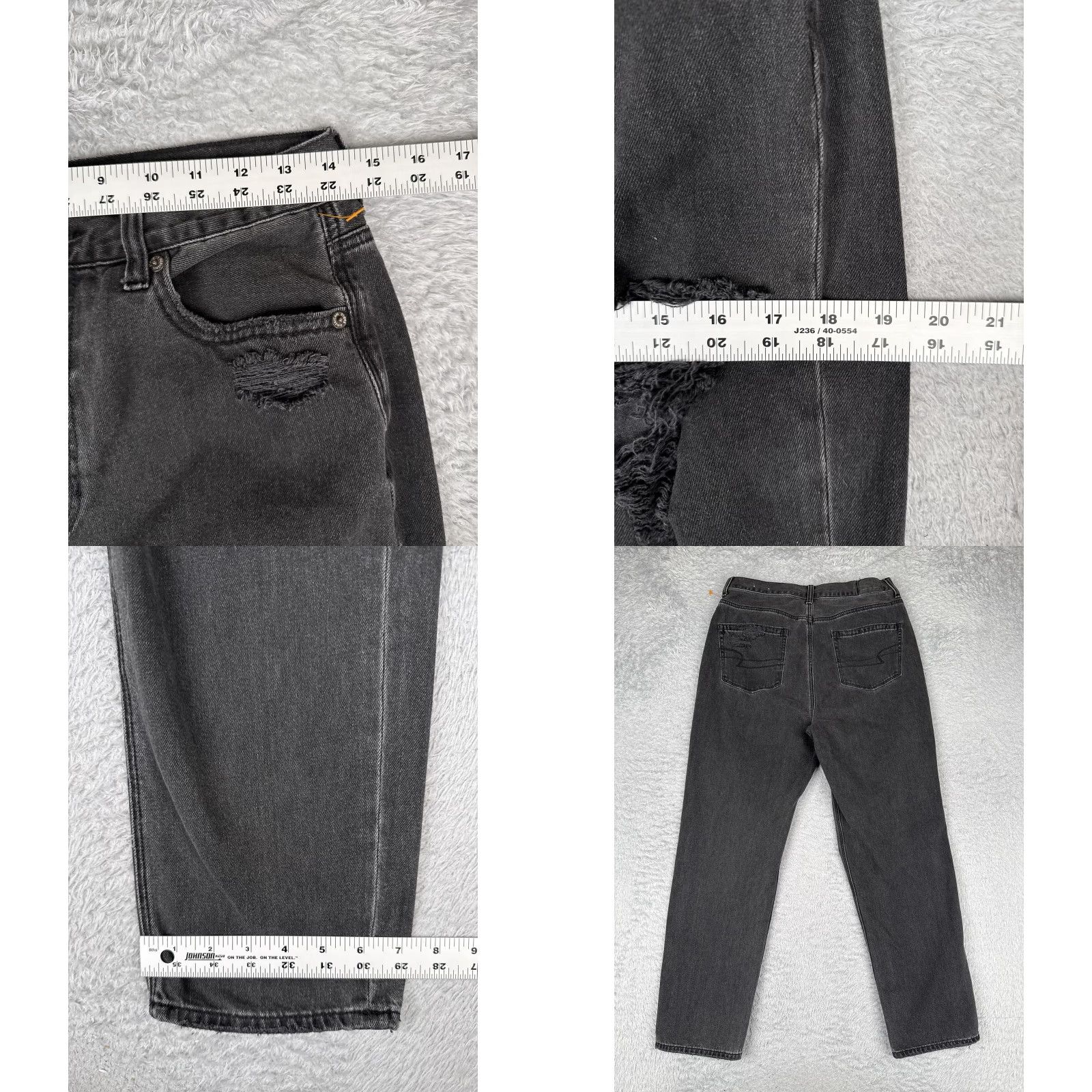 American Eagle Outfitters American Eagle Outfitters Mom Jeans Womens 10 Charcoal High Rise Distressed Denim 28x27 Size 32" / US 10 / IT 46 - 9 Thumbnail