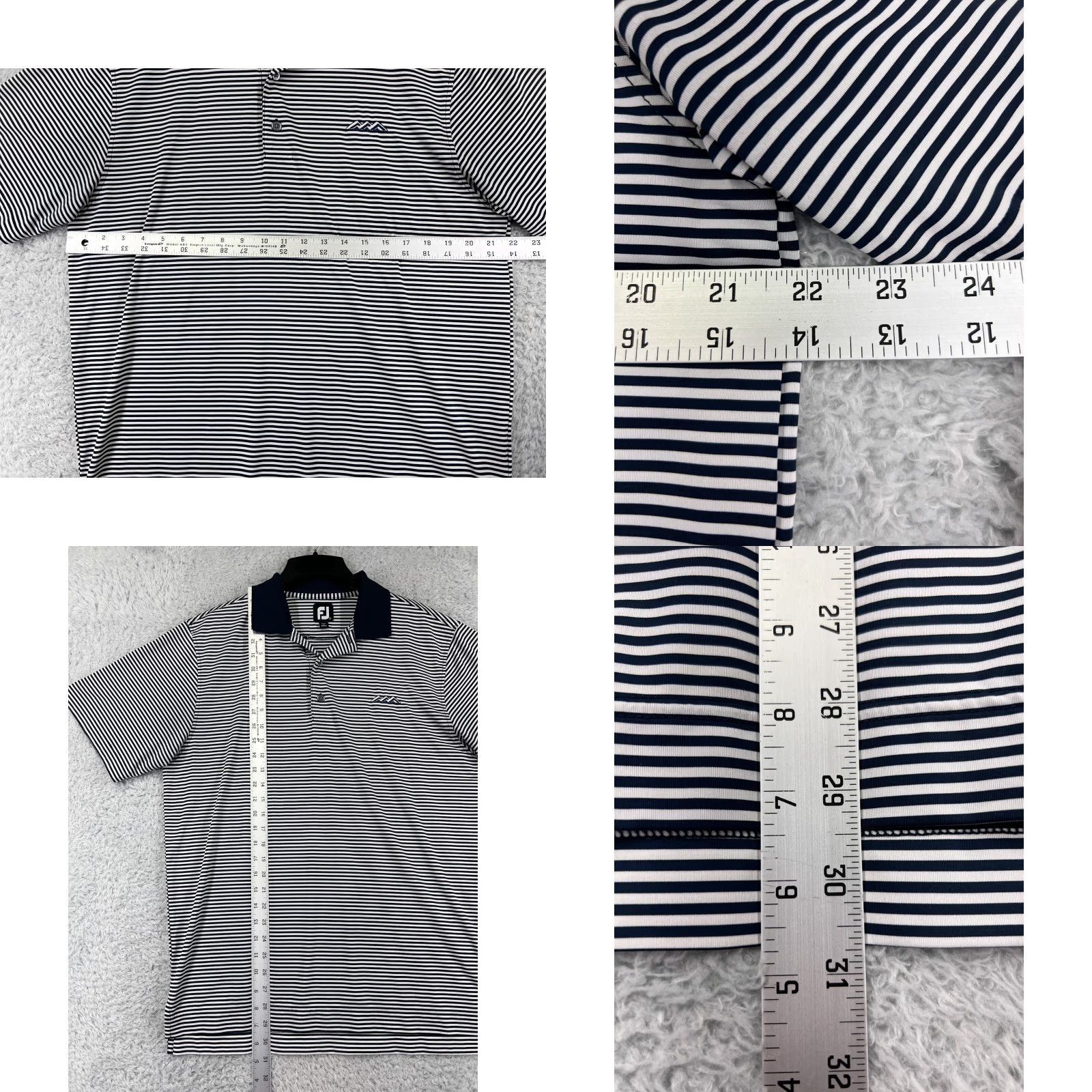 Footjoy FootJoy Polo Shirt Mens M Blue Striped 100% Polyester Golf Shirt Sports Modern Mens Size US M / EU 48-50 / 2 - 9 Thumbnail