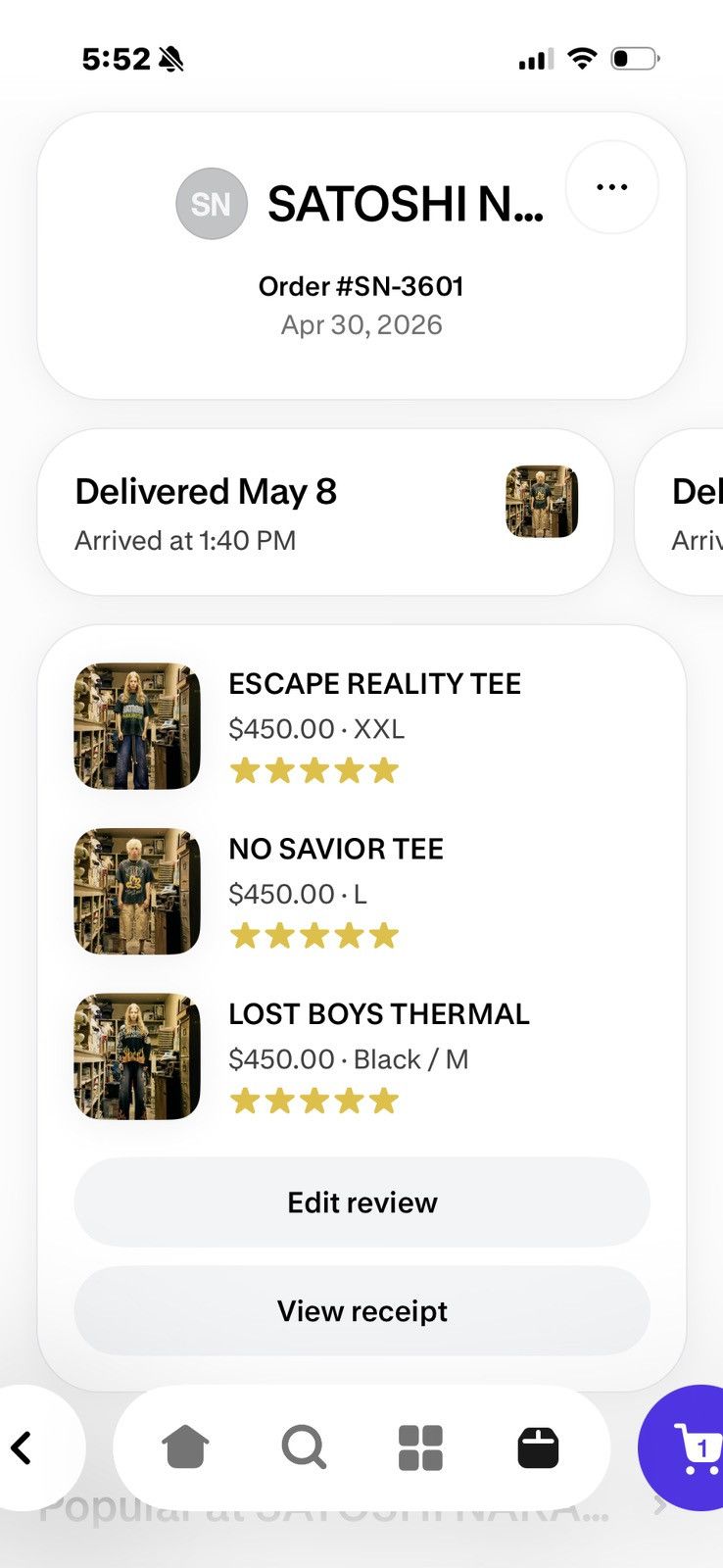 Satoshi Nakamoto Satoshi Nakamoto “Lost Boys” Thermal size Medium Size US M / EU 48-50 / 2 - 10 Thumbnail