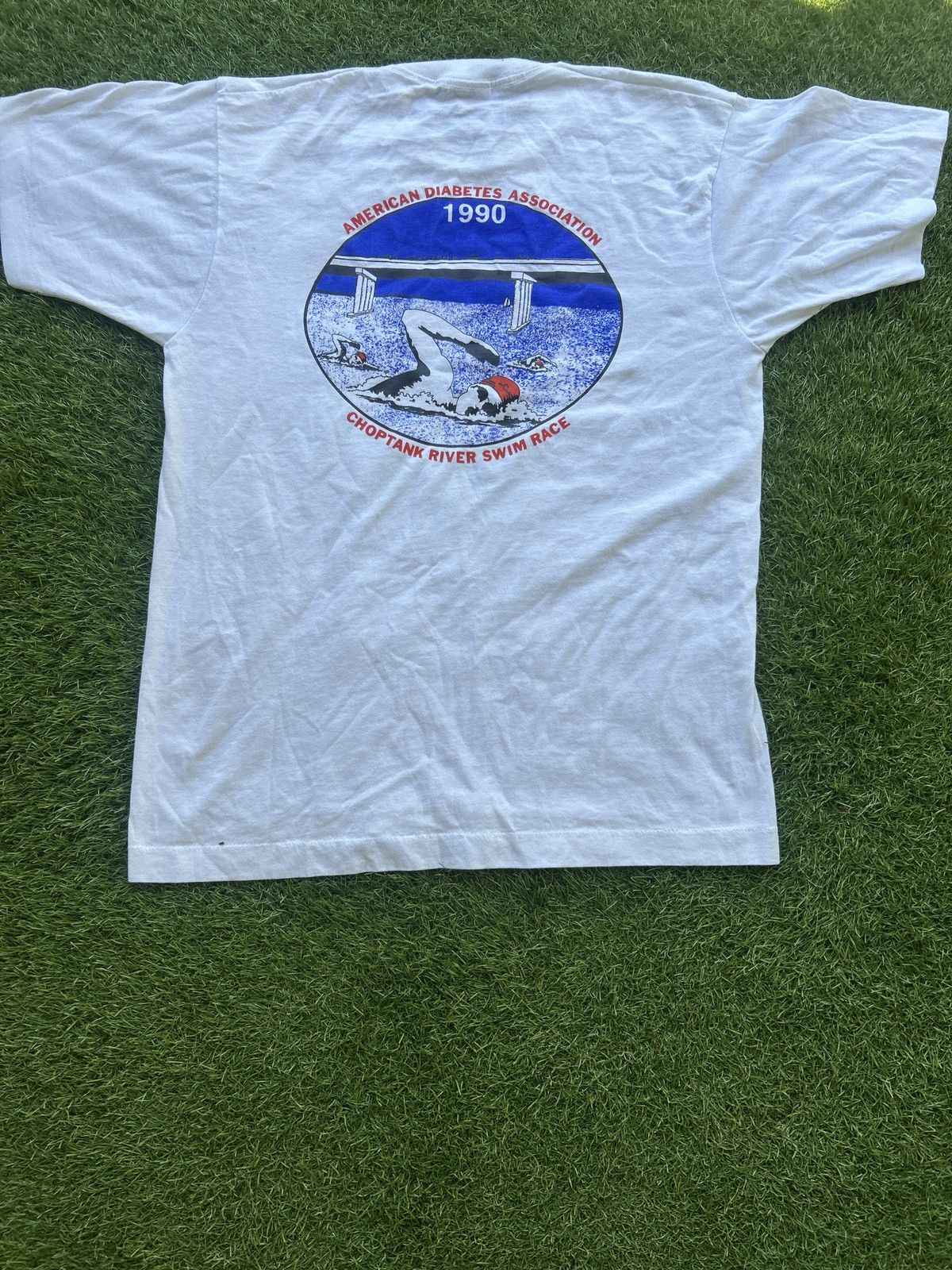 Vintage Vintage 1990 Cambridge Triathlon T-Shirt Size US L / EU 52-54 / 3 - 4 Thumbnail