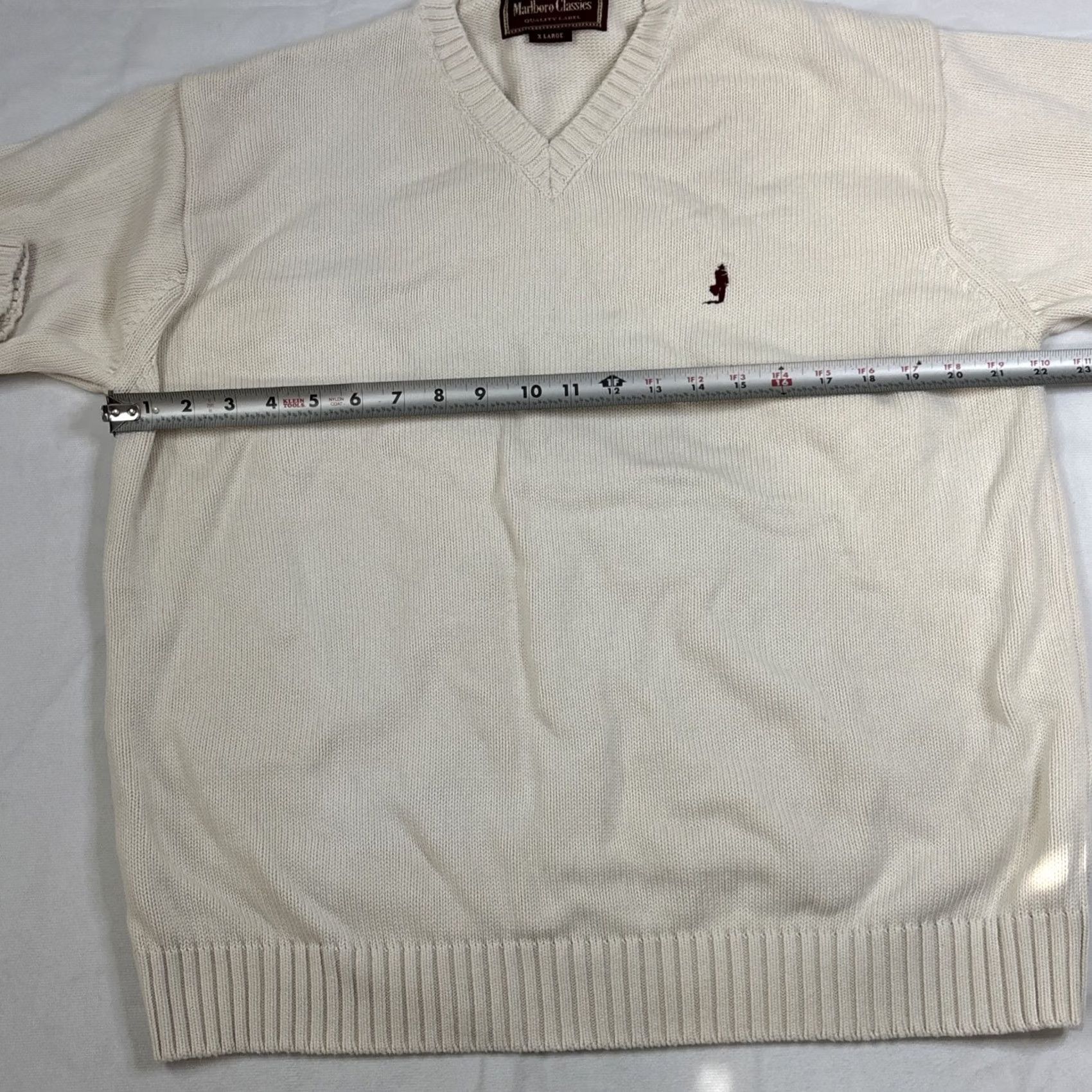Marlboro Marlboro Classics Sweater Men XL Beige V-Neck Knitted Classic Size US XL / EU 56 / 4 - 4 Thumbnail