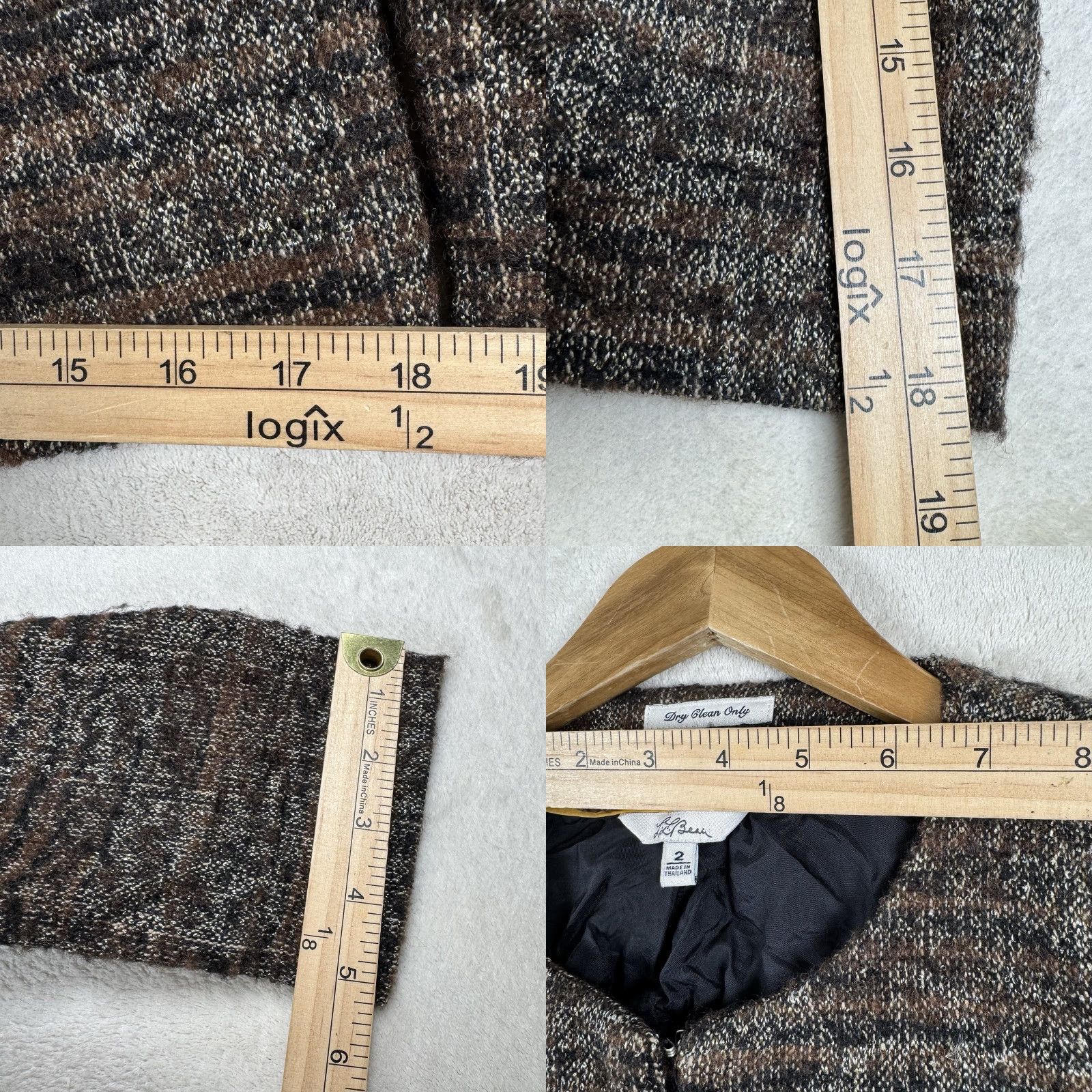 Vintage VINTAGE L.L. Bean Blazer Set Brown Wool Blend Skirt Size 4 Jacket Size 2 Womens Office Suit 80s Power Suit Size 26" / US 2 / IT 38 - 8 Thumbnail