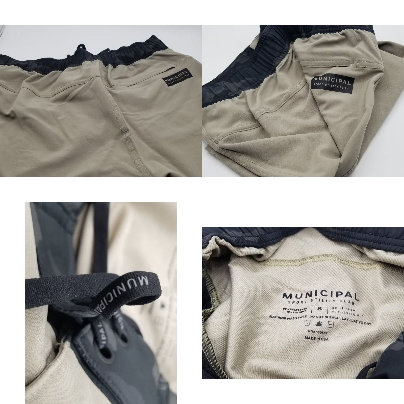 Vintage Municipal Men's Training Shorts Size S Tan Stretch Activewear Sports Size US 29 - 9 Thumbnail