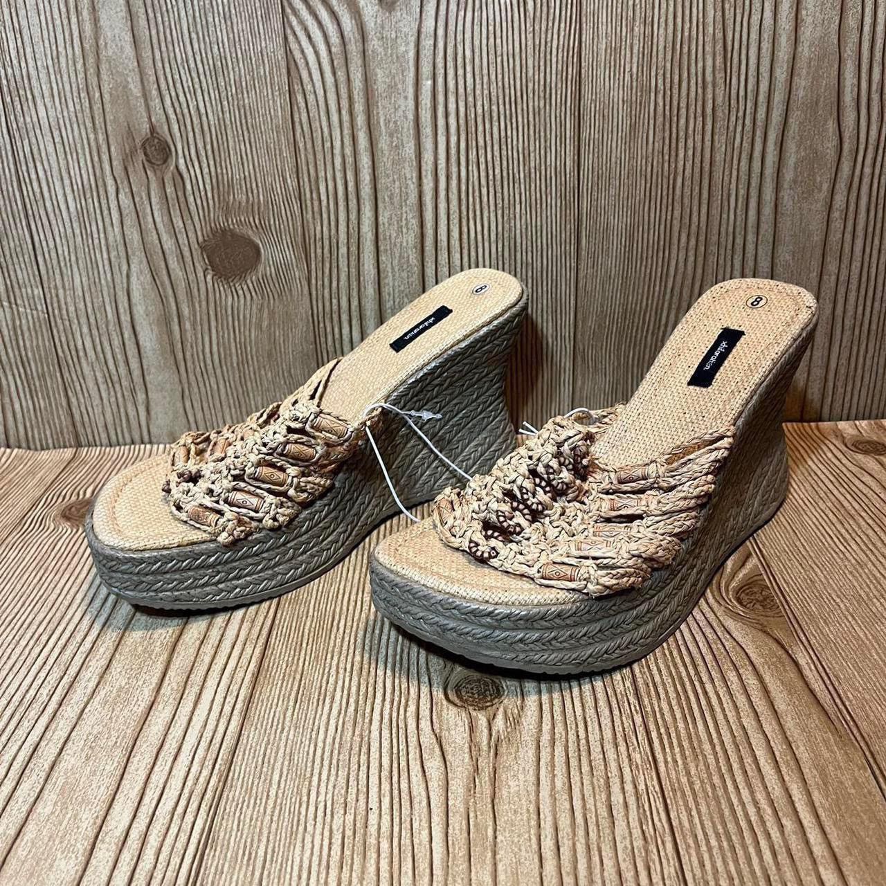 Other Vintage Y2K 2000s Xhilaration Beige Boho Woven Chunky wedge Size US 8 / IT 38 - 1 Thumbnail