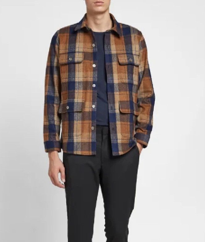 image of Nn07 Eddard Shirt Jacket in Brown Check, Men's (Size XL)