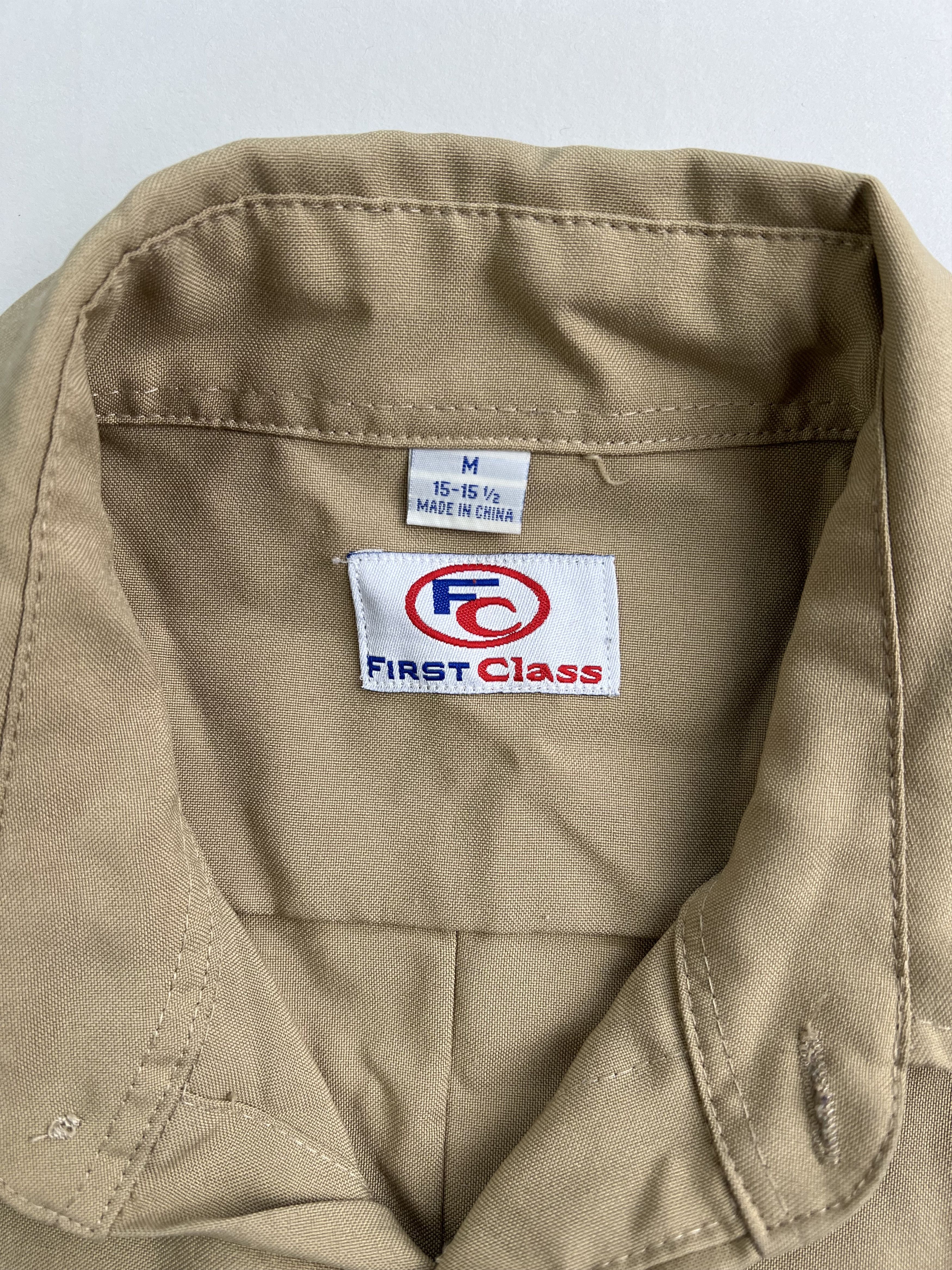 Vintage Vintage Marksman Security Work Shirt Khaki Beige Medium Size US M / EU 48-50 / 2 - 2 Thumbnail