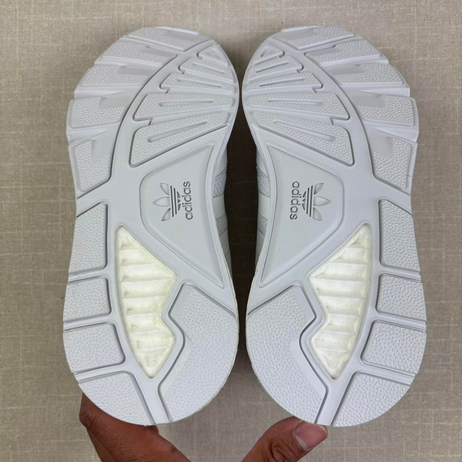 Adidas 🐇 2021 adidas ZX 1K Boost “Triple White” 7W Size US 7 / IT 37 - 5 Thumbnail