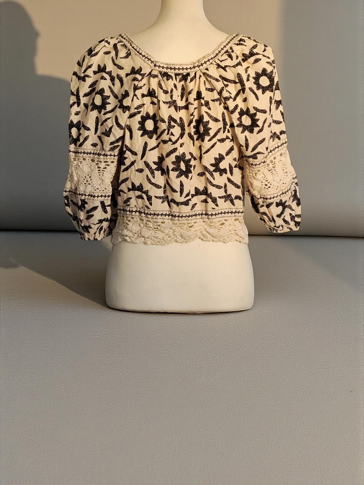 Christian Siriano Christian Siriano Women's Embroidered Peasant Blouse XS Size XS / US 0-2 / IT 36-38 - 5 Thumbnail