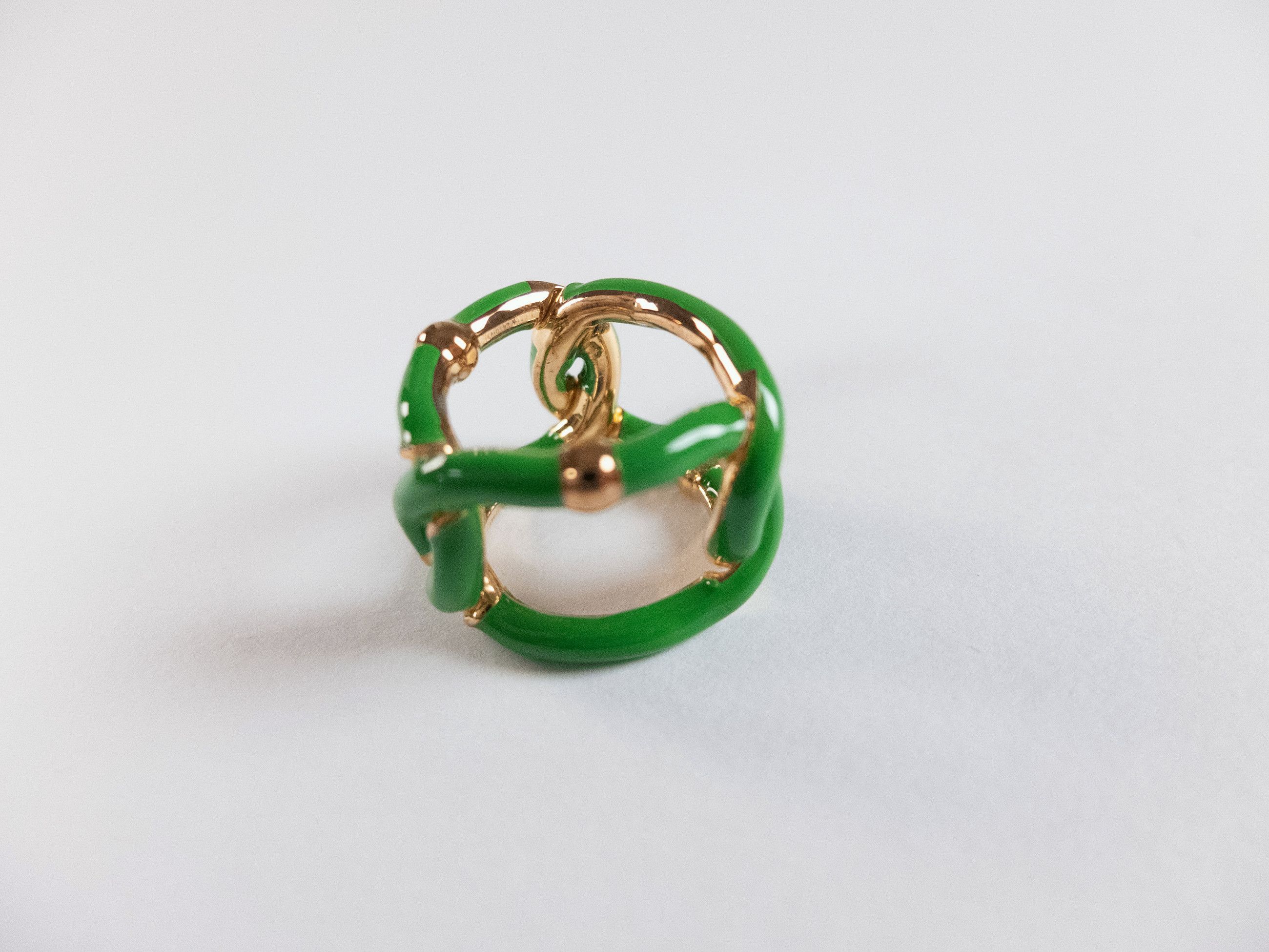 Bottega Veneta BOTTEGA VENETA Chains green gold plated silver ring 7 / 15 q Size ONE SIZE - 5 Thumbnail