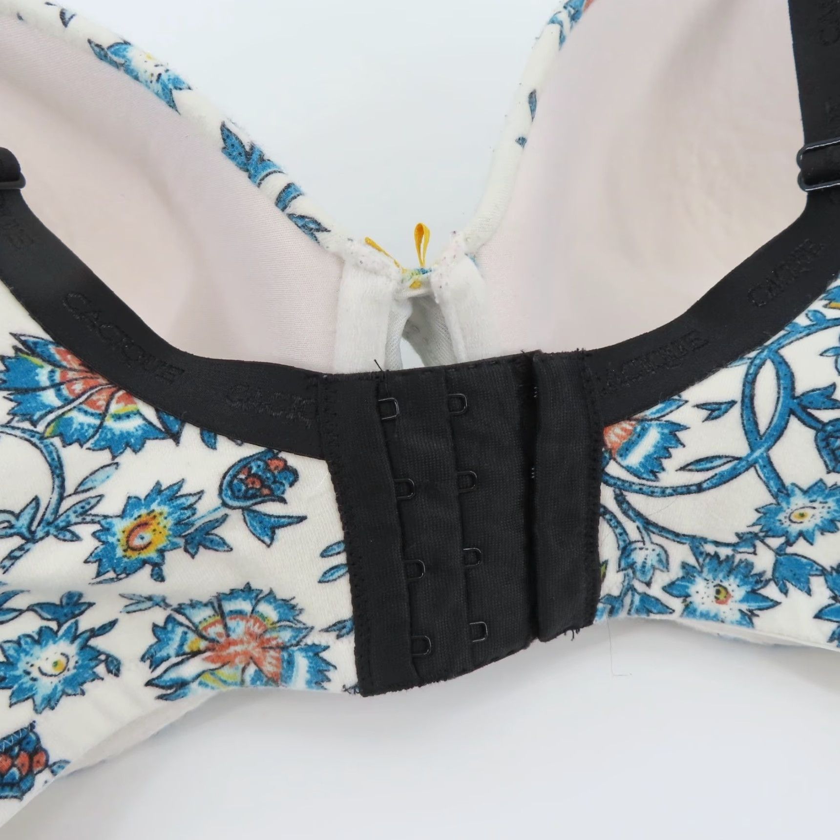 Vintage Cacique Bra Women Plus Size 40G Plunge Underwire Padded Floral White Blue Flower Shirt Style Womens Size ONE SIZE - 6 Thumbnail