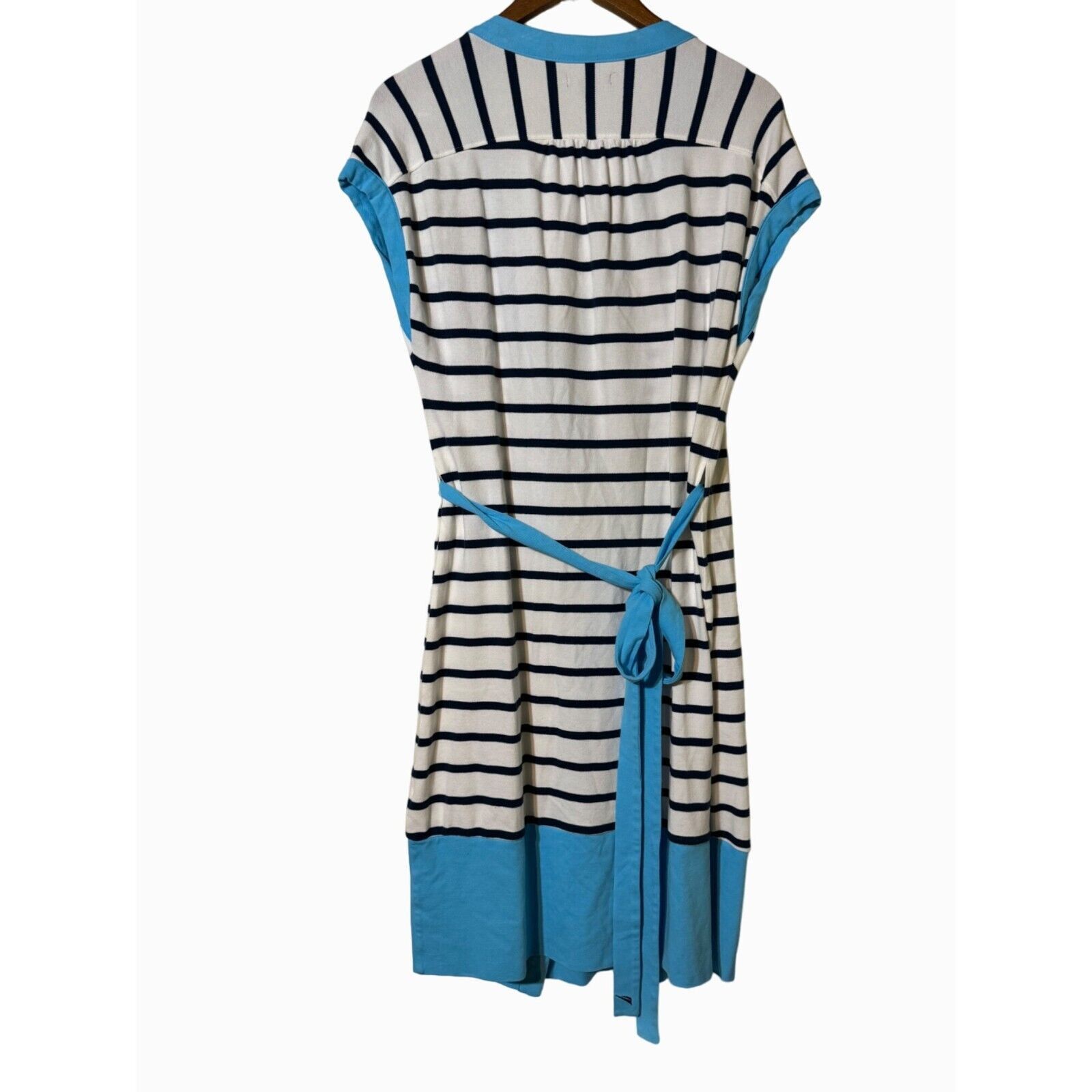 Nautica Nautica Dress Striped Cotton/Spandex Tie Waist Large Size L / US 10 / IT 46 - 2 Thumbnail
