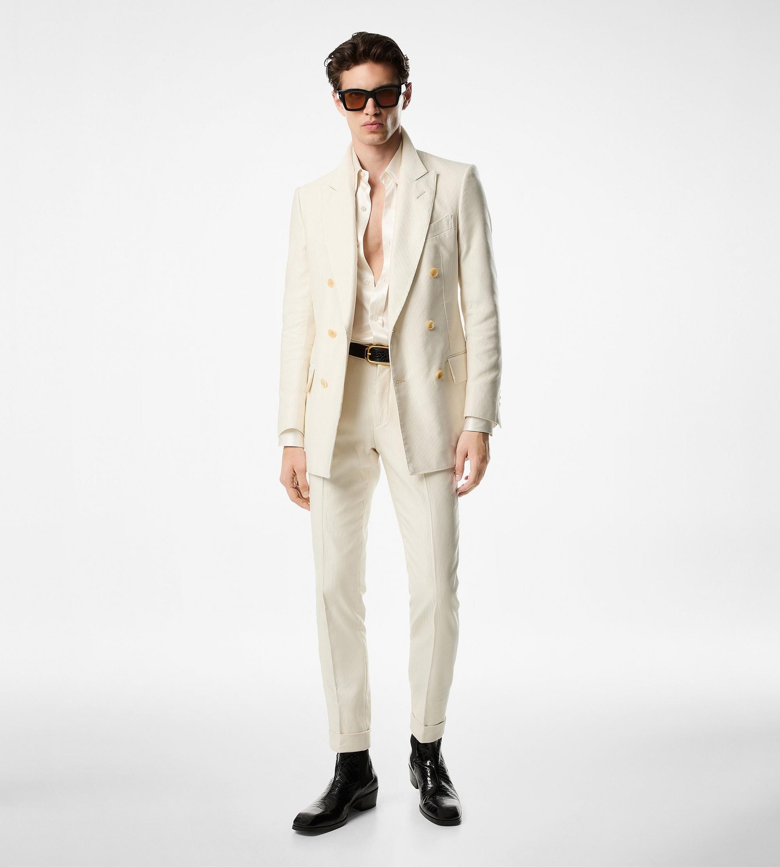 Tom Ford o1loc1c0426 JLBP02 Silk Cotton Cannete Atticus Jacket White Size US XL / EU 56 / 4 - 3 Thumbnail