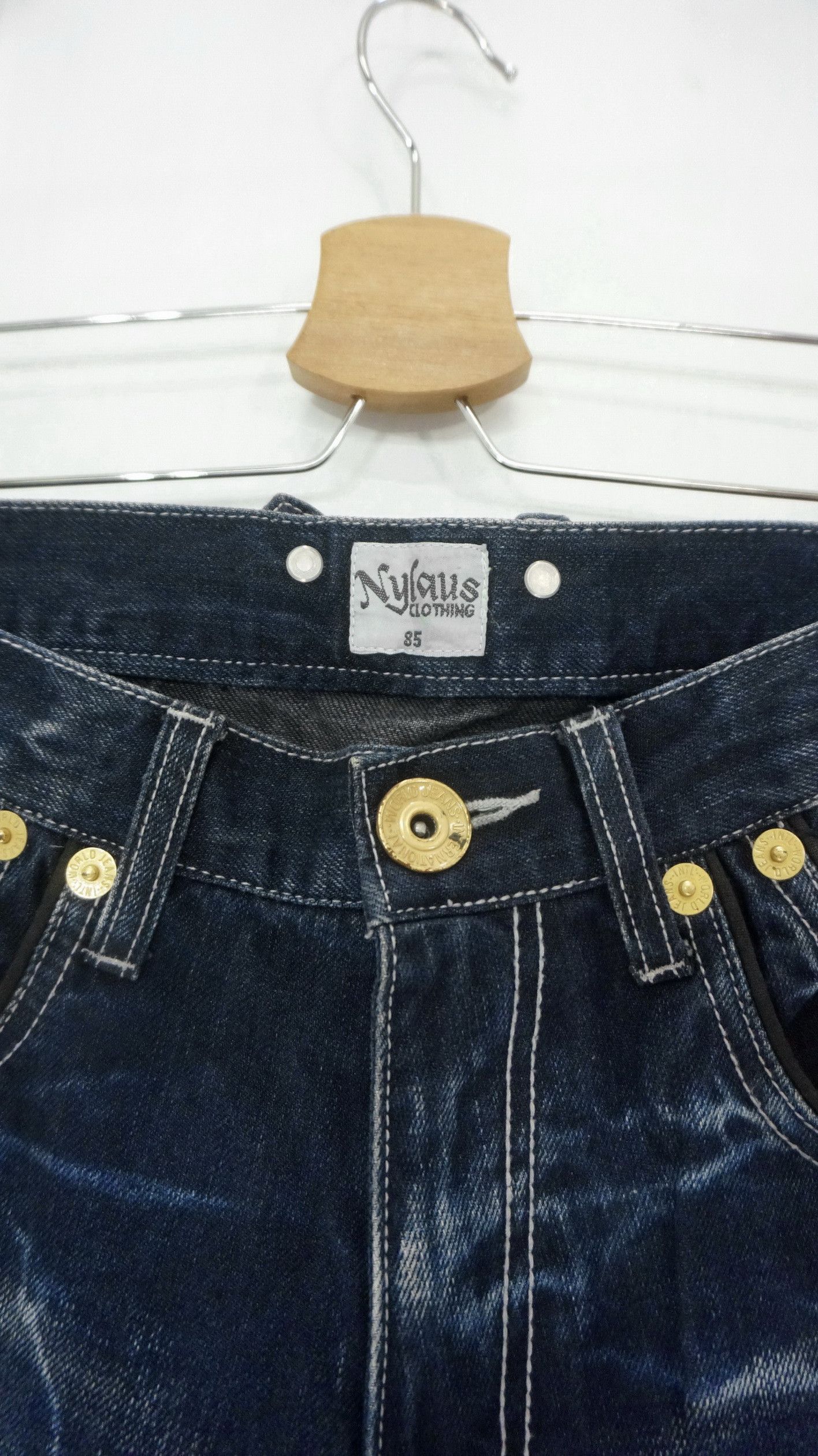 Japanese Brand Sick Rare Nylaus Japan Claw mark Flared Jeans Size US 31 - 6 Thumbnail