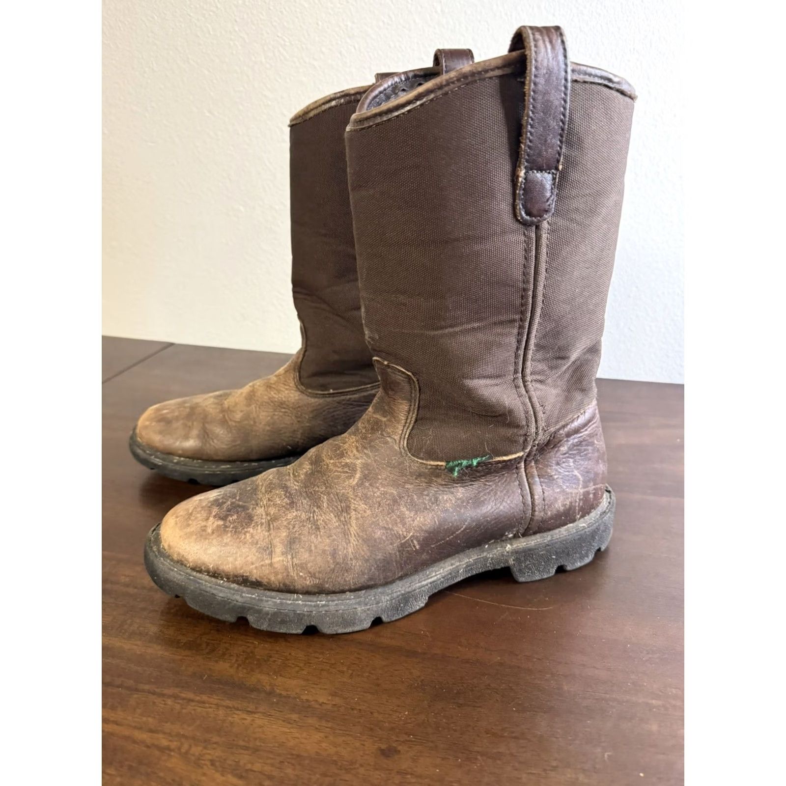 Vintage Georgia Boots Waterproof Homeland Wellington Work Boot Brown G113 Mens 9 Size US 8 / EU 41 - 2 Thumbnail