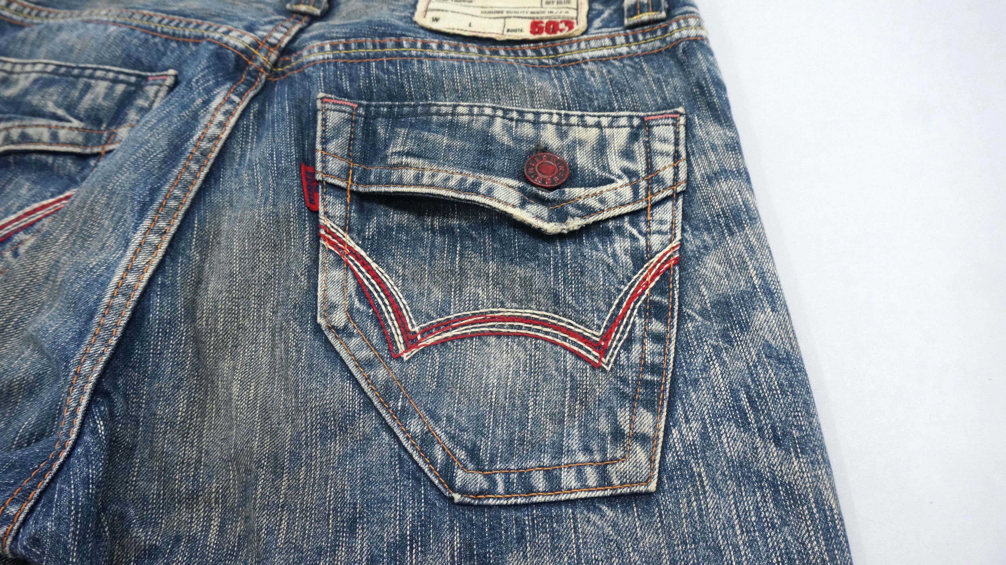 Japanese Brand 🔥EDWIN 503 Japan Rusty Vintage Thrashed Worn out Size US 29 - 14 Thumbnail