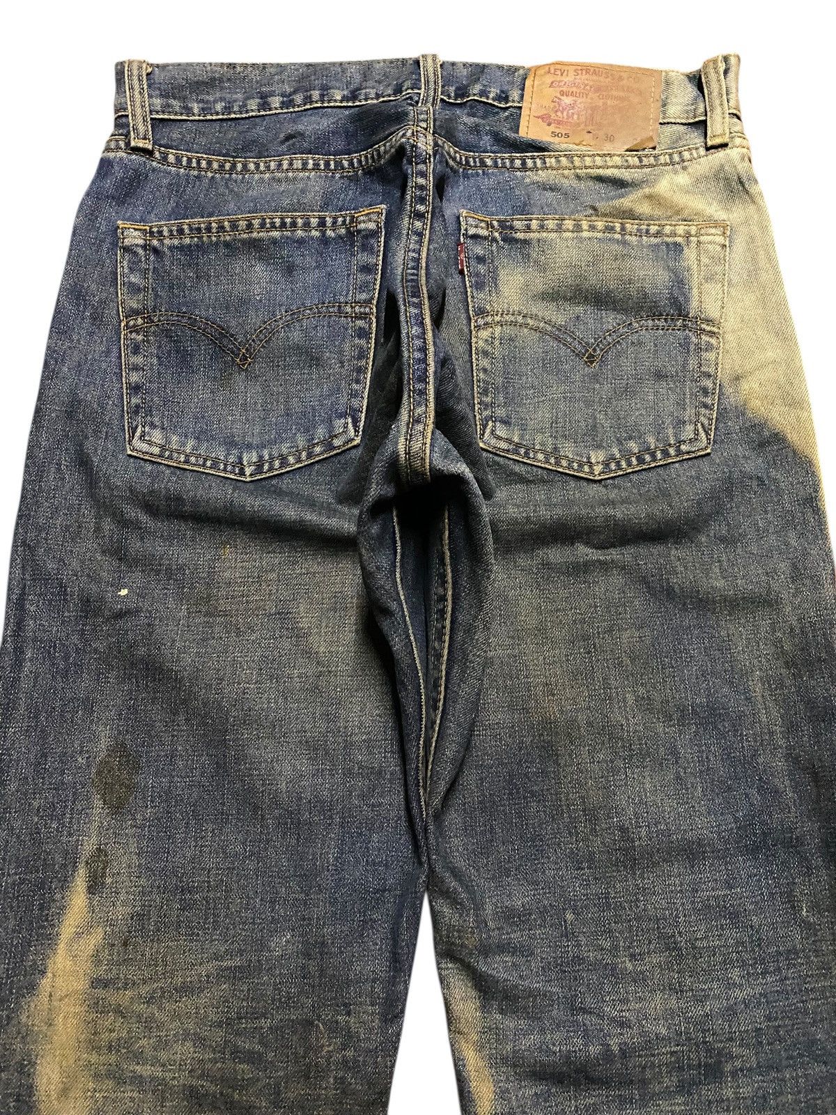 Levi's Vintage Levis 505 Mud Wash Distressed Loose Jeans Size US 30 / EU 46 - 4 Thumbnail
