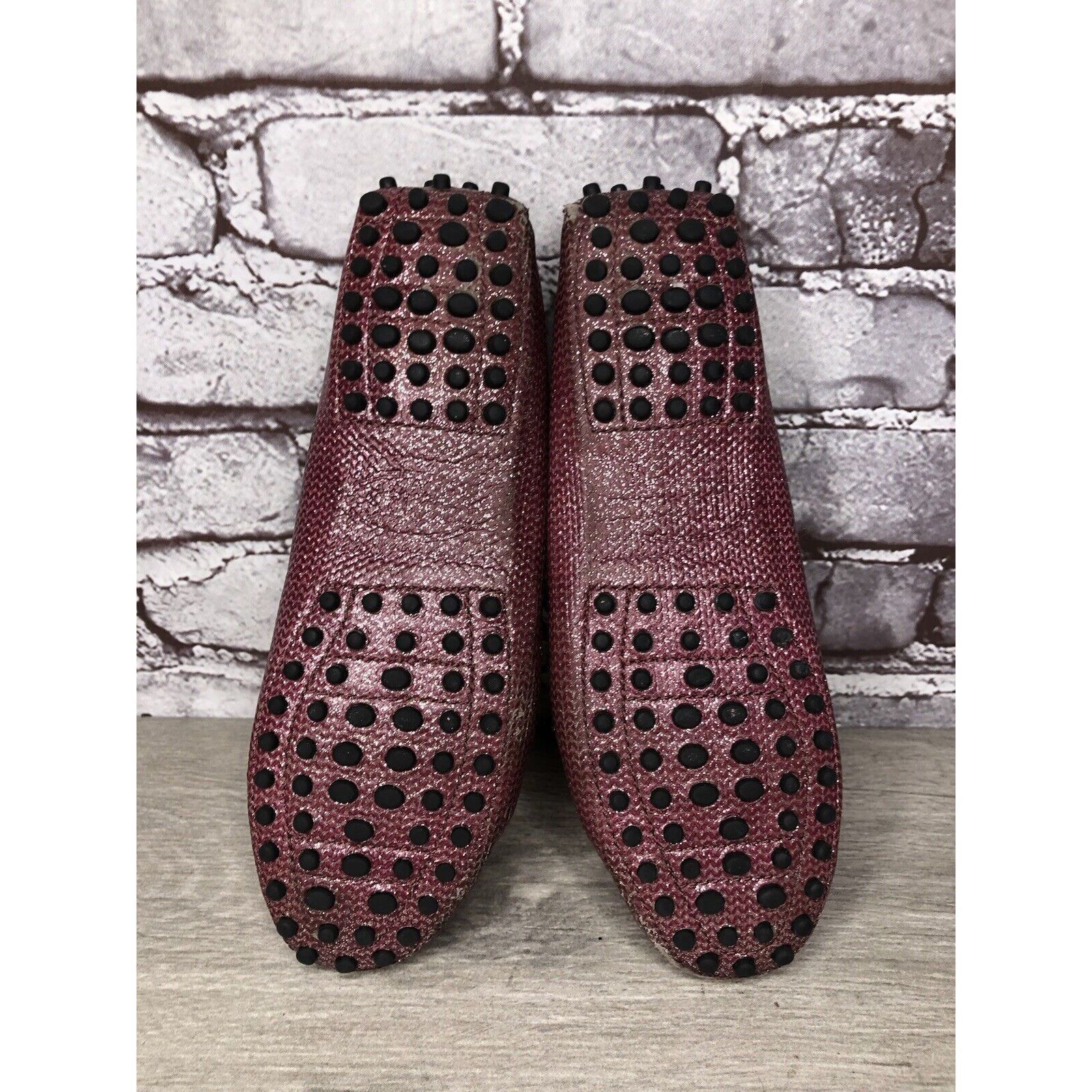 Tod's TODS Pink Metallic Leather Moccasins Driver Loafers Flats Wo Size US 5 / IT 35 - 14 Thumbnail