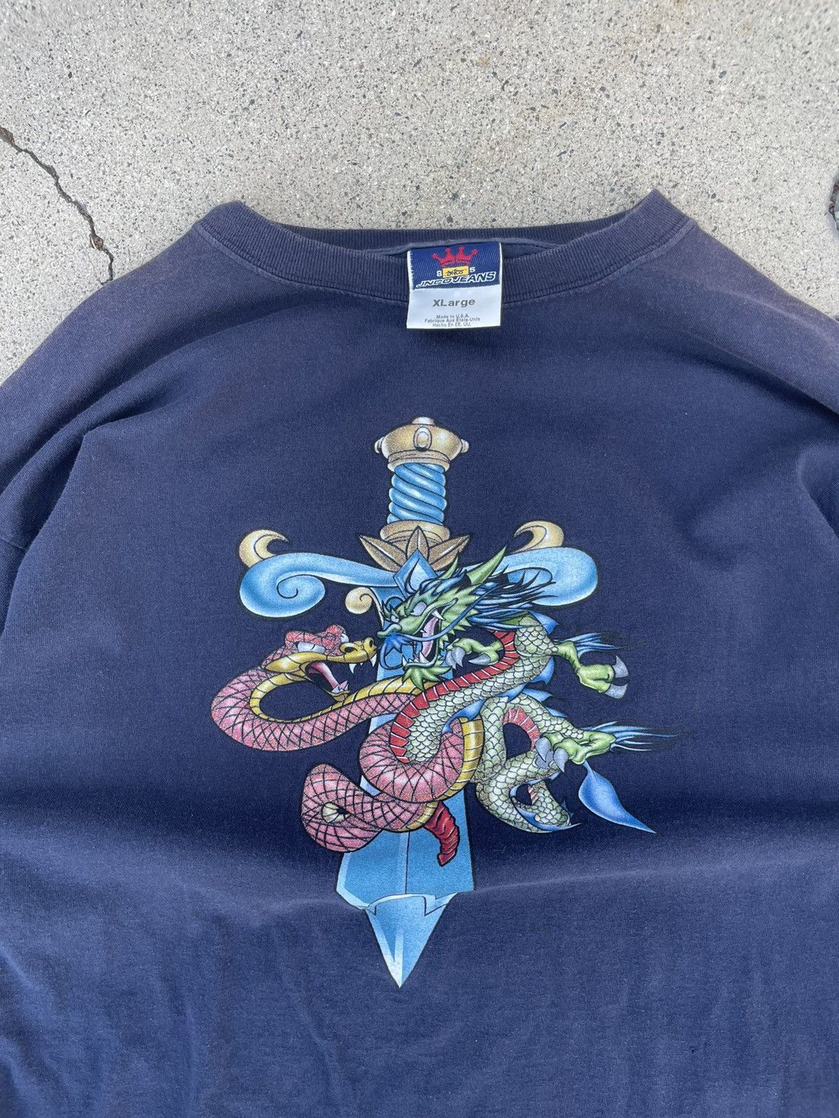 Image of 90's Jnco Long Sleeve Shirt in Navy, Men's (Size XL)