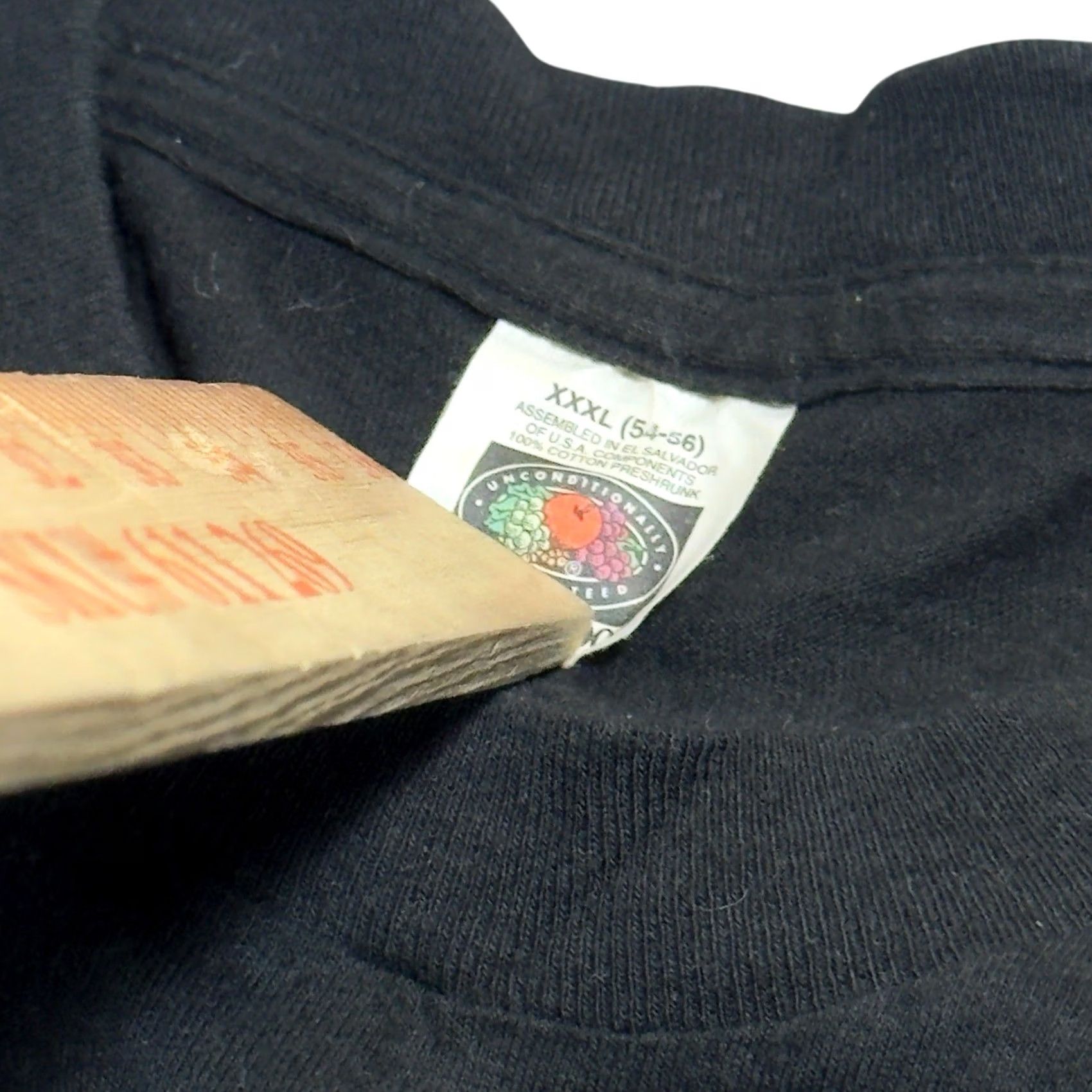 Fruit Of The Loom VINTAGE Fruit of the Loom XXXL Black Blank Selvedge Pocket Front Single Stitch T-Shirt Mens 80s 90s Size US XXL / EU 58 / 5 - 5 Thumbnail