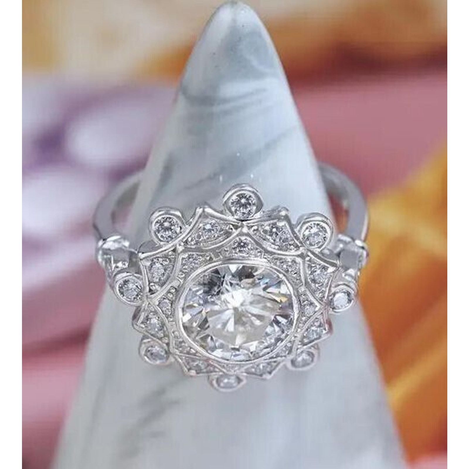 Other 2ct Moissanite Ring 925 Sterling Silver Certificate Box Sz 7 Size ONE SIZE - 3 Thumbnail