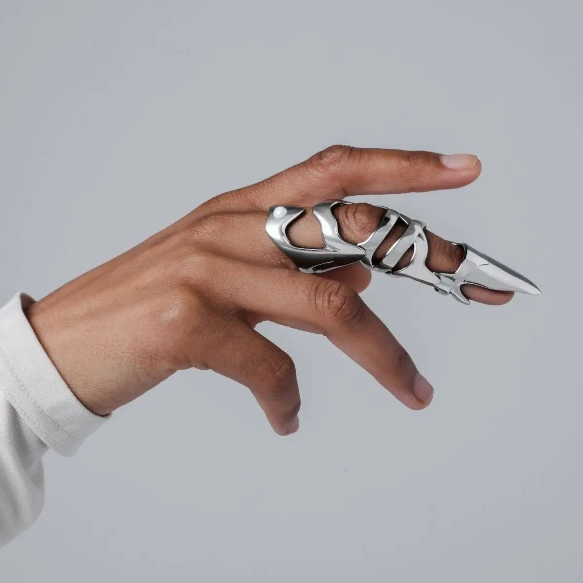 Jewelry Y2k Gothic Knight Metal Finger Size ONE SIZE - 3 Thumbnail