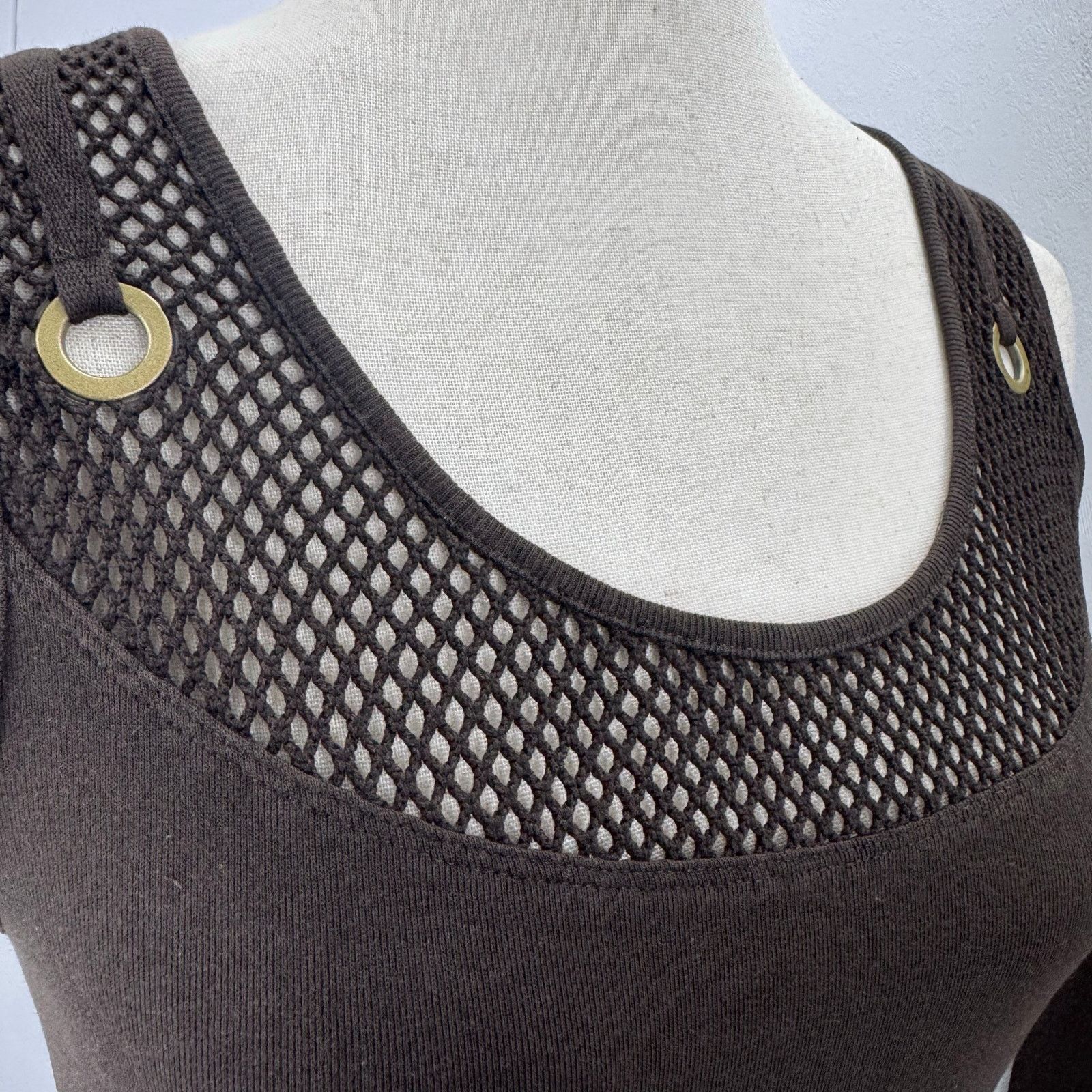 Vass NWT Joan Vass Mesh Tank & Legging SET Brown Casual Lounge Size 27" / US 4 / IT 40 - 5 Thumbnail