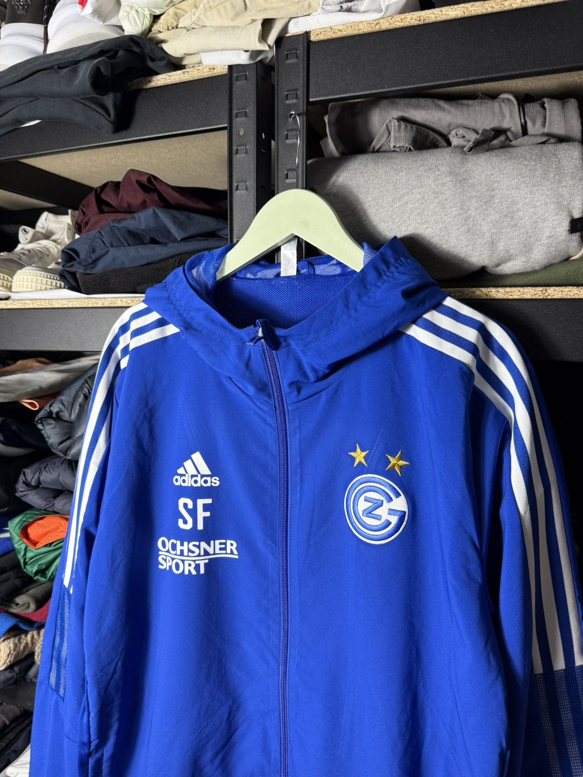 Adidas Adidas Grasshopper Zurich Jacket Blue Football Soccer Zip Size US M / EU 48-50 / 2 - 2 Thumbnail