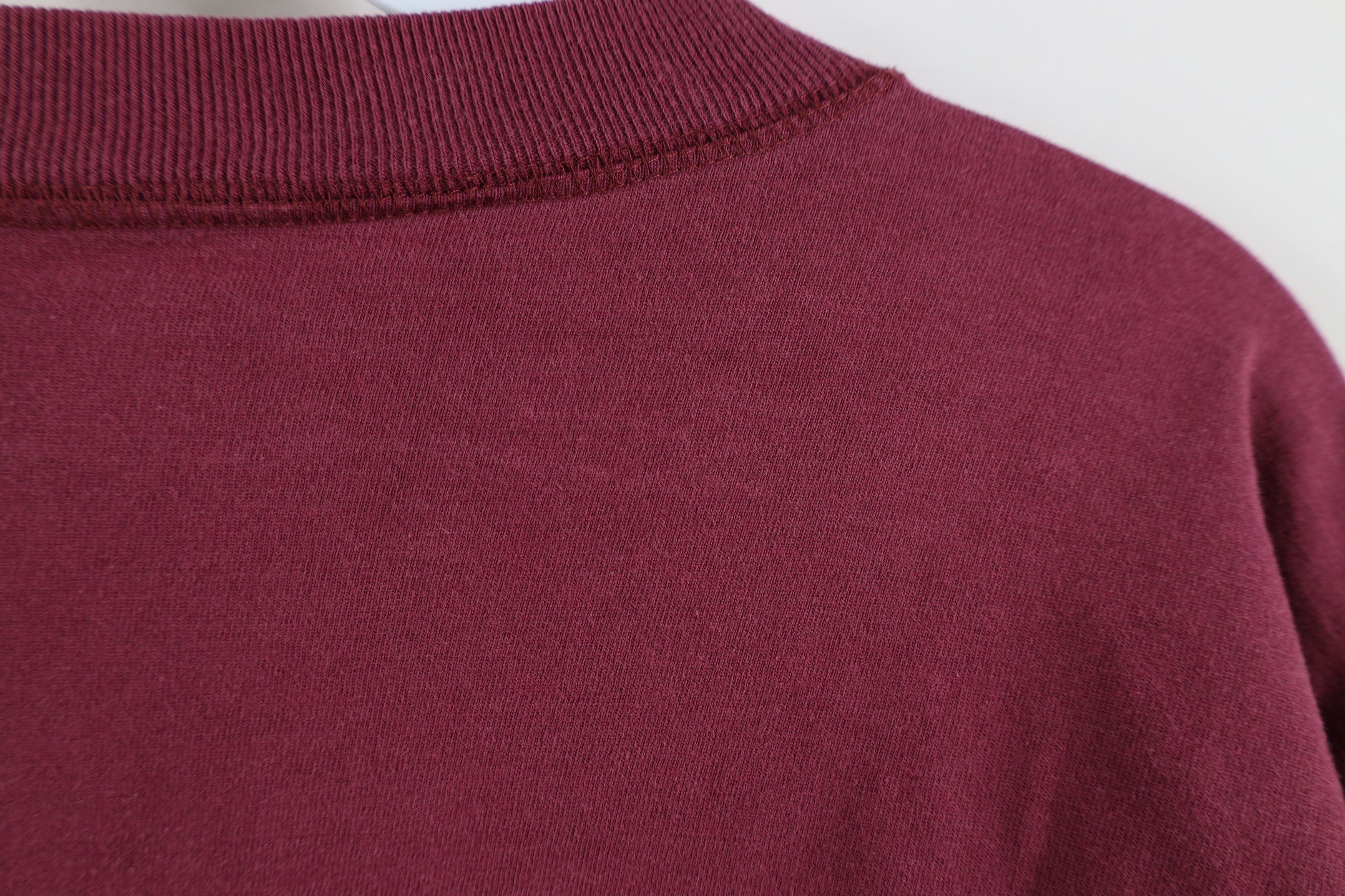 Vintage Vintage 90s Streetwear Blank Long Sleeve Henley T-Shirt Red Size US L / EU 52-54 / 3 - 12 Thumbnail