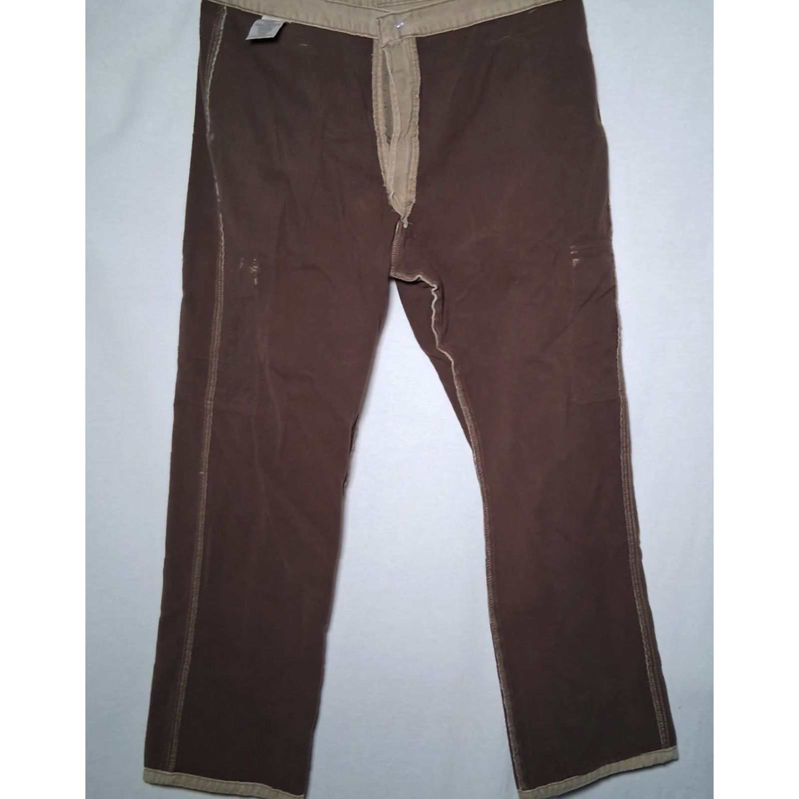 Wrangler Wrangler Cargo Pants Men 36x31 Beige Fleece Lined Twill Workwear Size US 36 / EU 52 - 5 Thumbnail