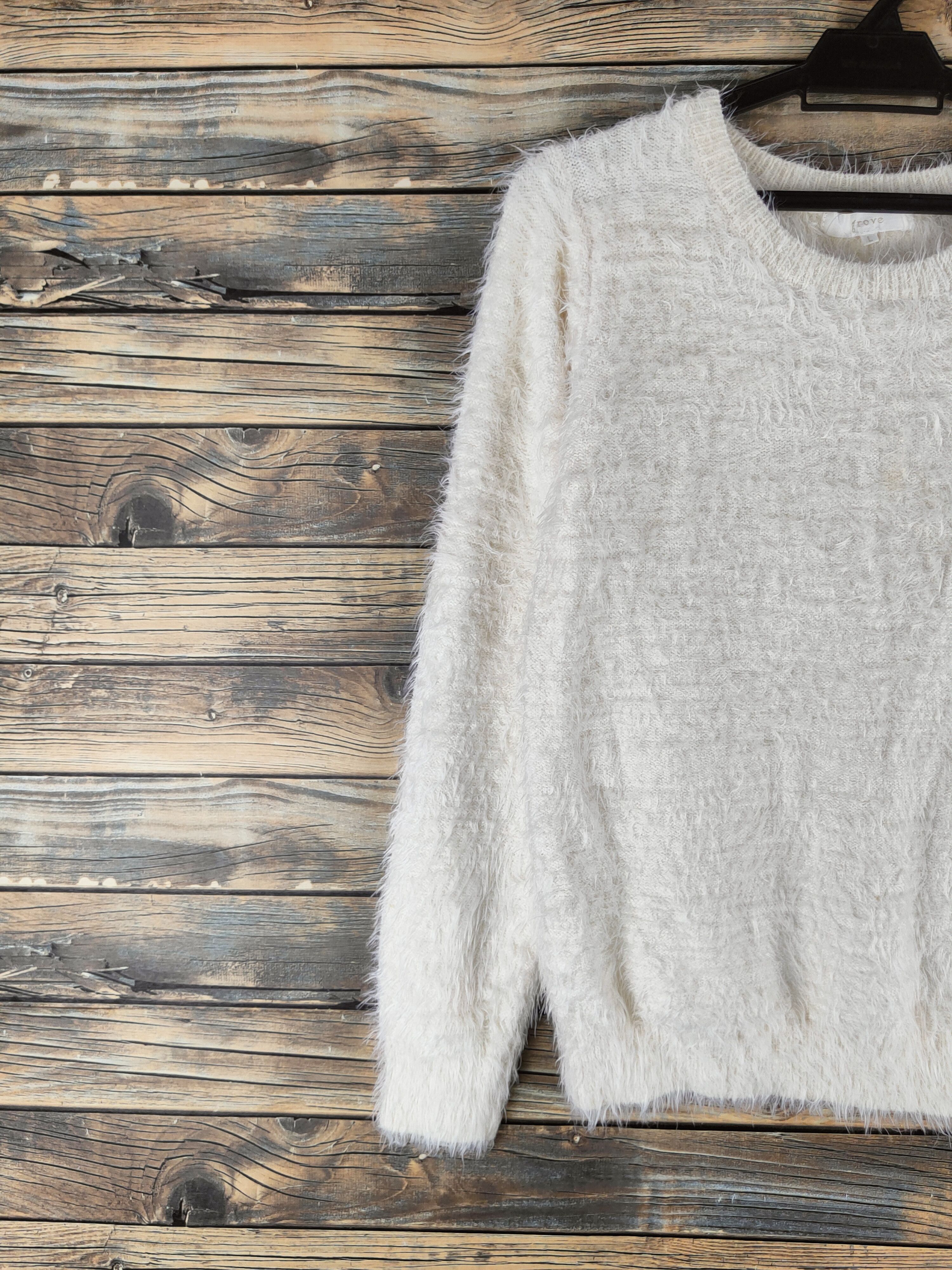 Japanese Brand DL Grove Cream Fur Mohair Knitwear #46-517 Size M / US 6-8 / IT 42-44 - 3 Thumbnail
