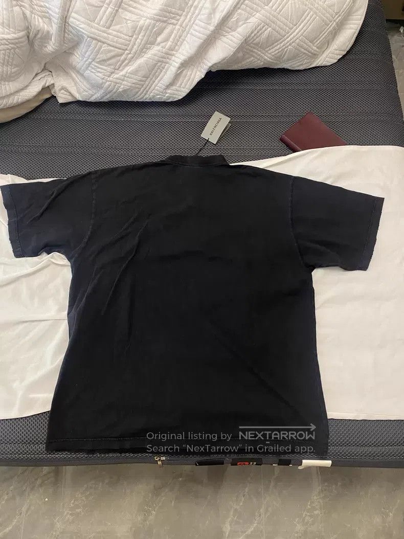 Balenciaga Balenciaga Black Scissors Wheat Logo Short Sleeve T-Shirt Size US XXL / EU 58 / 5 - 4 Thumbnail