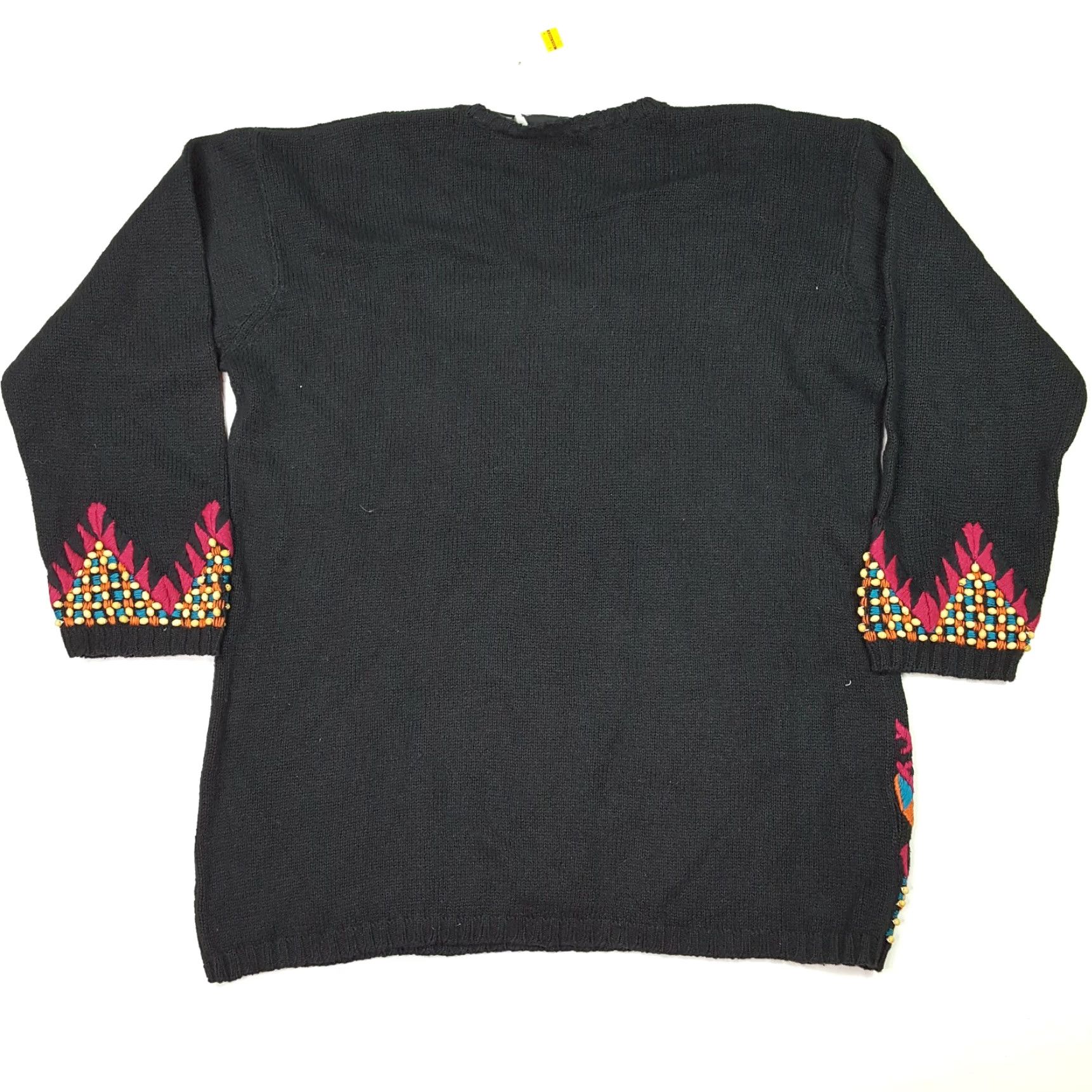 Vintage VINTAGE Beaded Aztec Western Size M Knit Southwestern Black Pullover Sweater Size M / US 6-8 / IT 42-44 - 5 Thumbnail