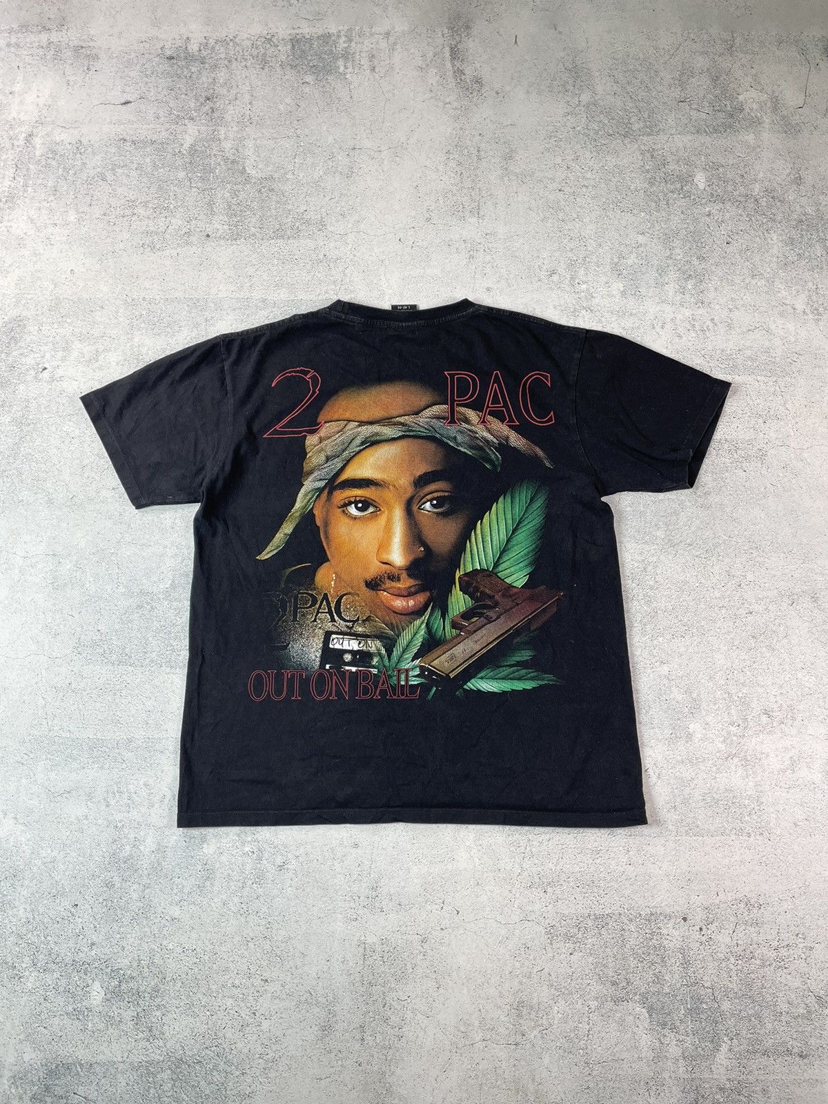 Band Tees × Vintage Vintage 90s Two Sided 2PAC Tupac Shakur Out on Bali Rap Tee Size US L / EU 52-54 / 3 - 9 Thumbnail