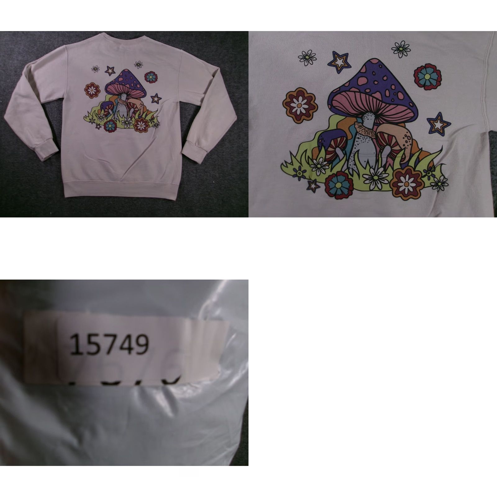 Vintage Bowery Supply Co Sweatshirt Womens S Crewneck Mushroom Graphic Front Back Size S / US 4 / IT 40 - 8 Thumbnail