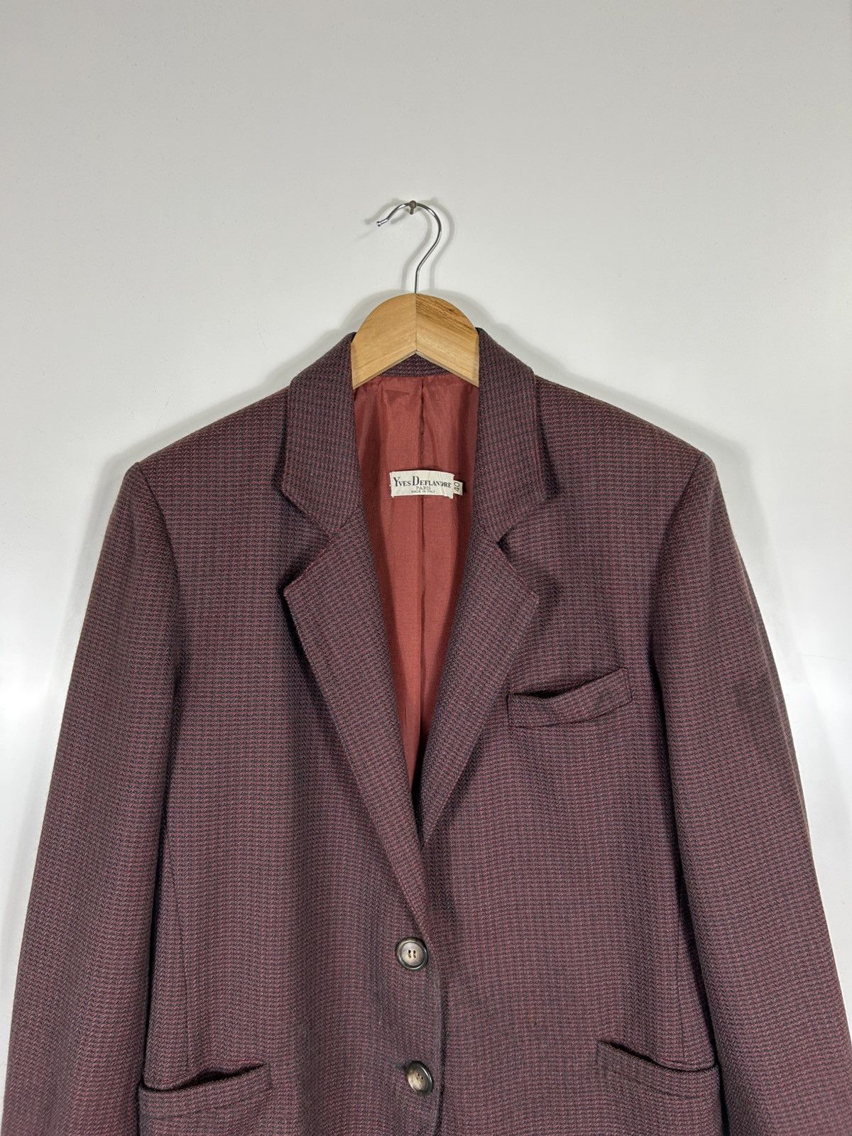 Vintage ⚡️Vintage Yves Deflandre Paris Wool Tweed Single Breast Coat Size US S / EU 44-46 / 1 - 5 Thumbnail