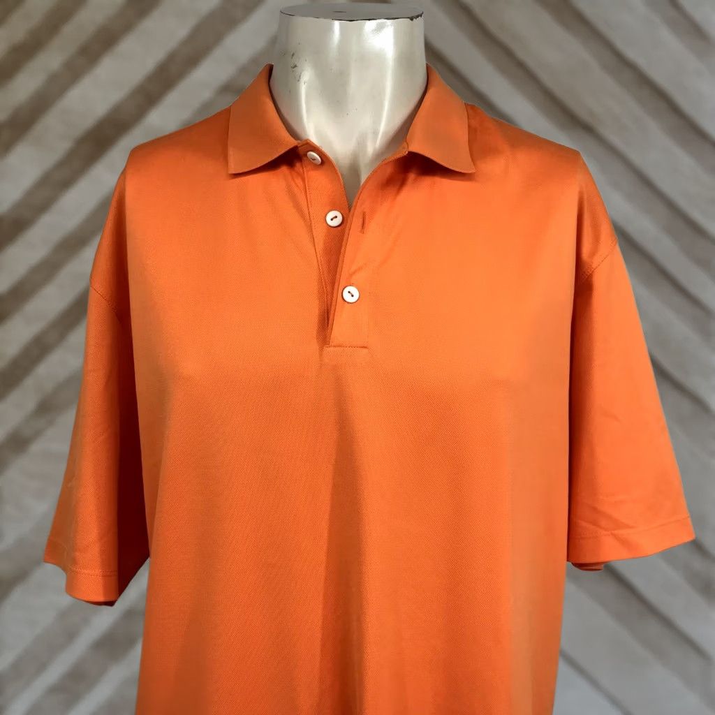 Nike Nike Golf Shirt Orange Polyester Short Sleeve Collared Mens XL Size US XL / EU 56 / 4 - 1 Thumbnail