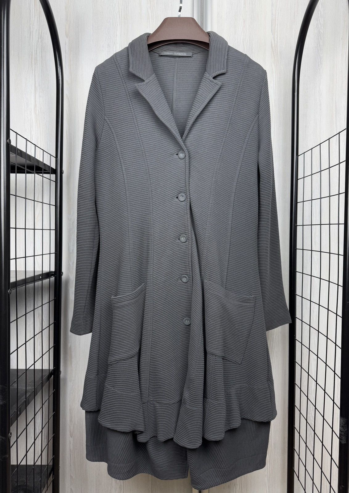 Other Elemente Clemente Avant Garde grey asymmetrical coatigan Size XL / US 12-14 / IT 48-50 - 2 Thumbnail