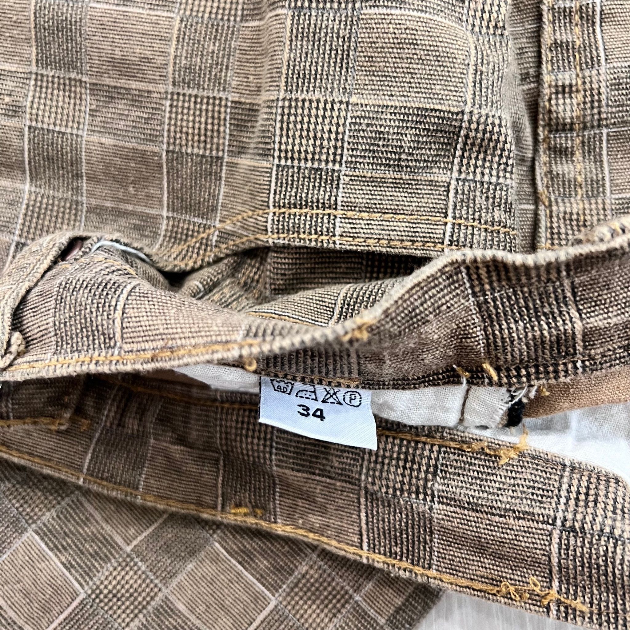 Other Brown Plaid Stretchy Skinny Denim Pants redo stormtrooper Size US 34 / EU 50 - 6 Thumbnail