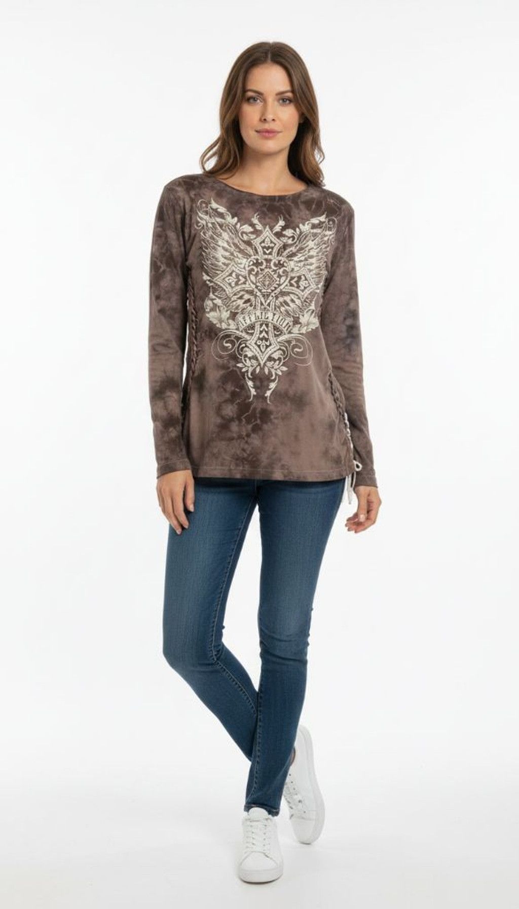 Affliction Affliction Y2K Grunge "Modern Cross" long sleeve cutout out Size S / US 4 / IT 40 - 1 Thumbnail