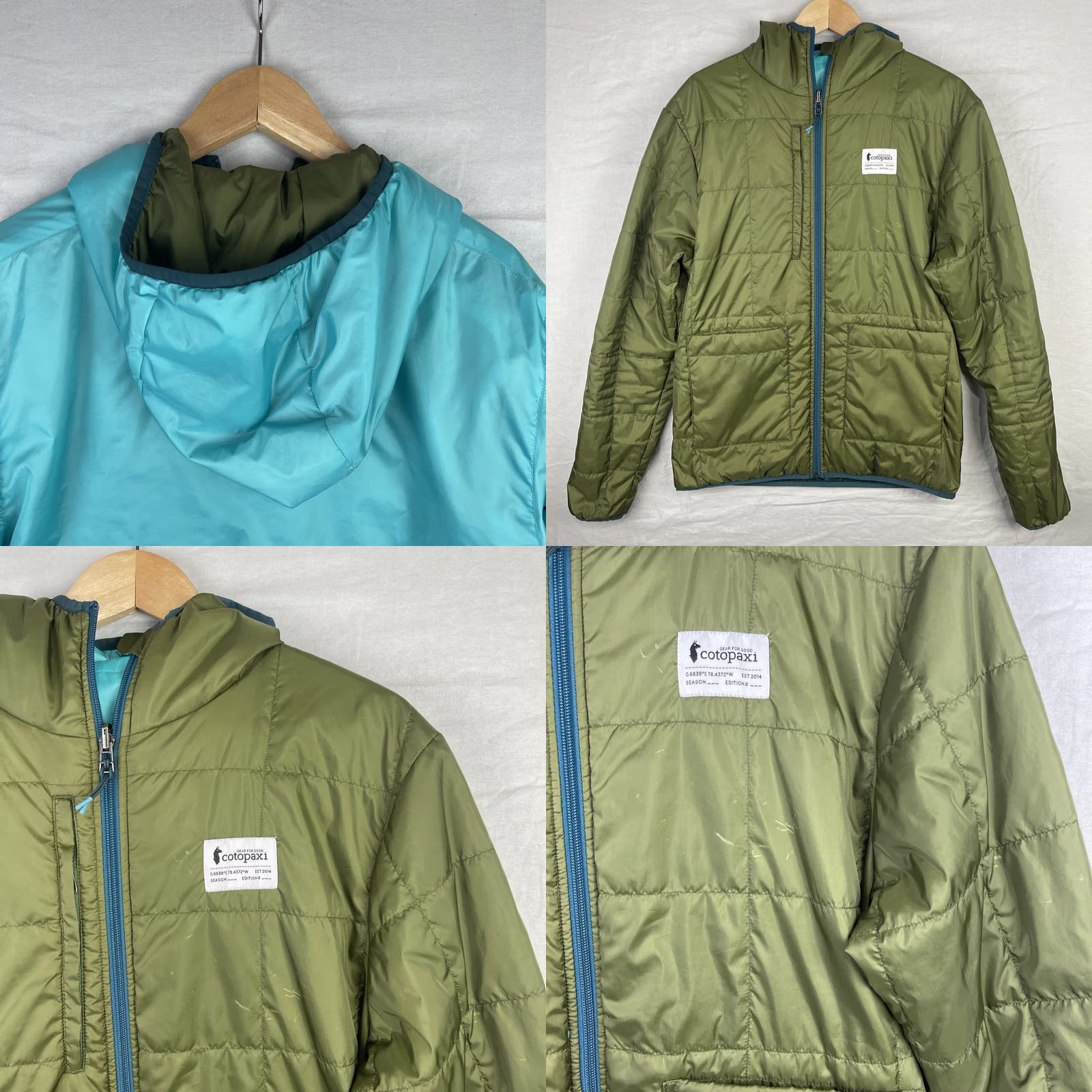 Cotopaxi Cotopaxi Jacket Mens Medium Blue Green Teca Calido Reversible Hooded Insulated Size US M / EU 48-50 / 2 - 9 Thumbnail