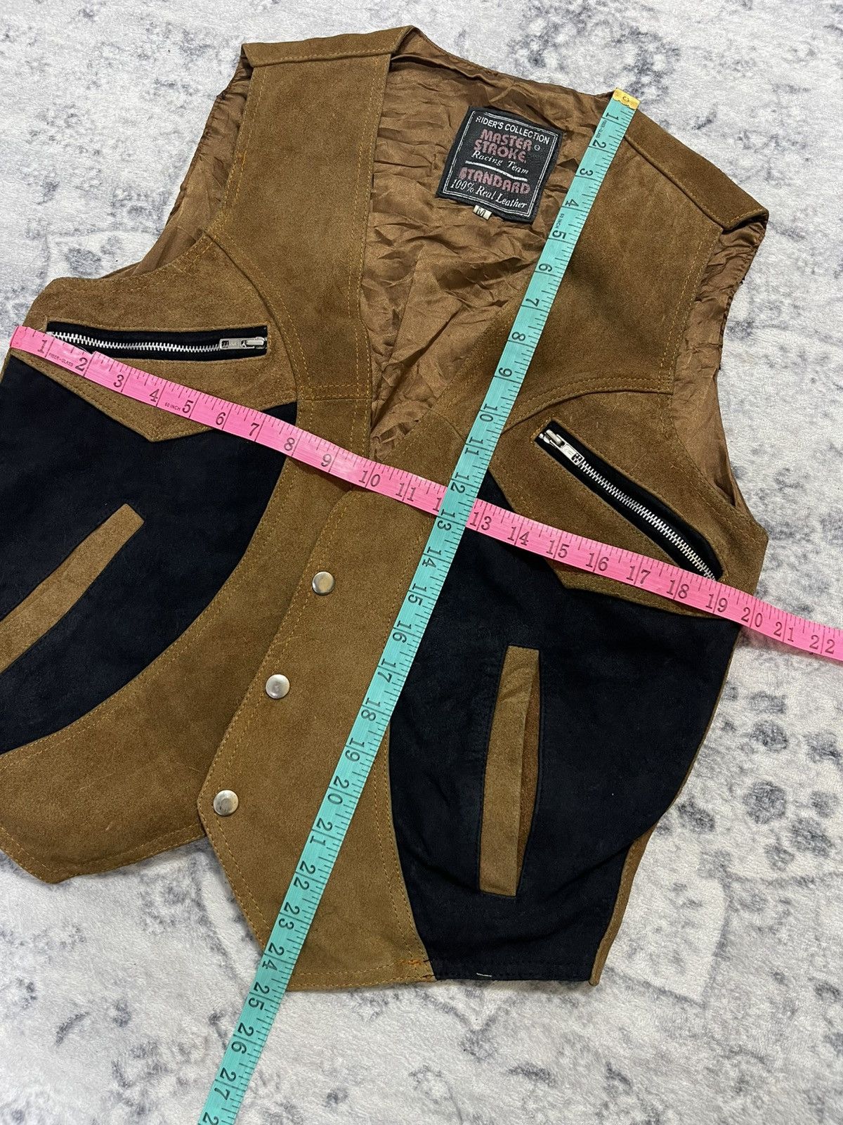 Leather VINTAGE RIDER STYLE RACING TEAM SLEEVELESS LEATHER Size US M / EU 48-50 / 2 - 8 Thumbnail